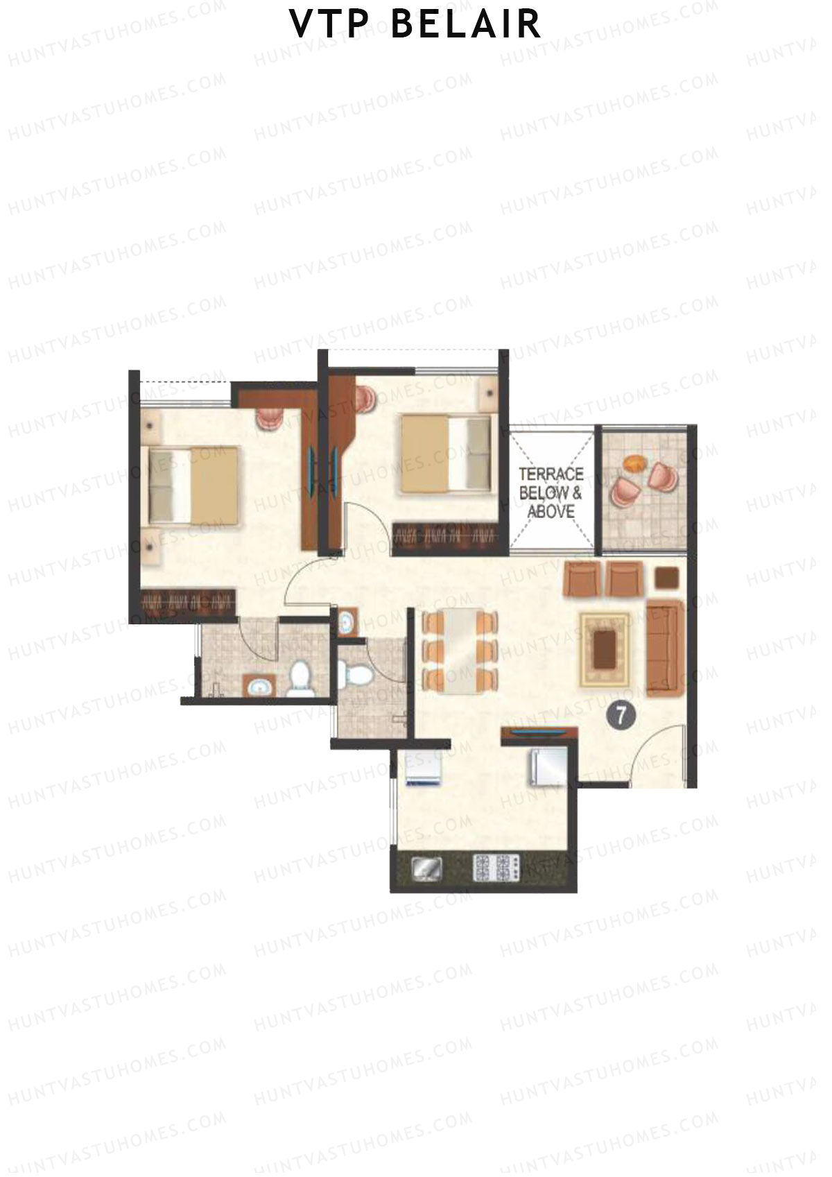 VTP Belair Tower B Unit 1 Floor Plan