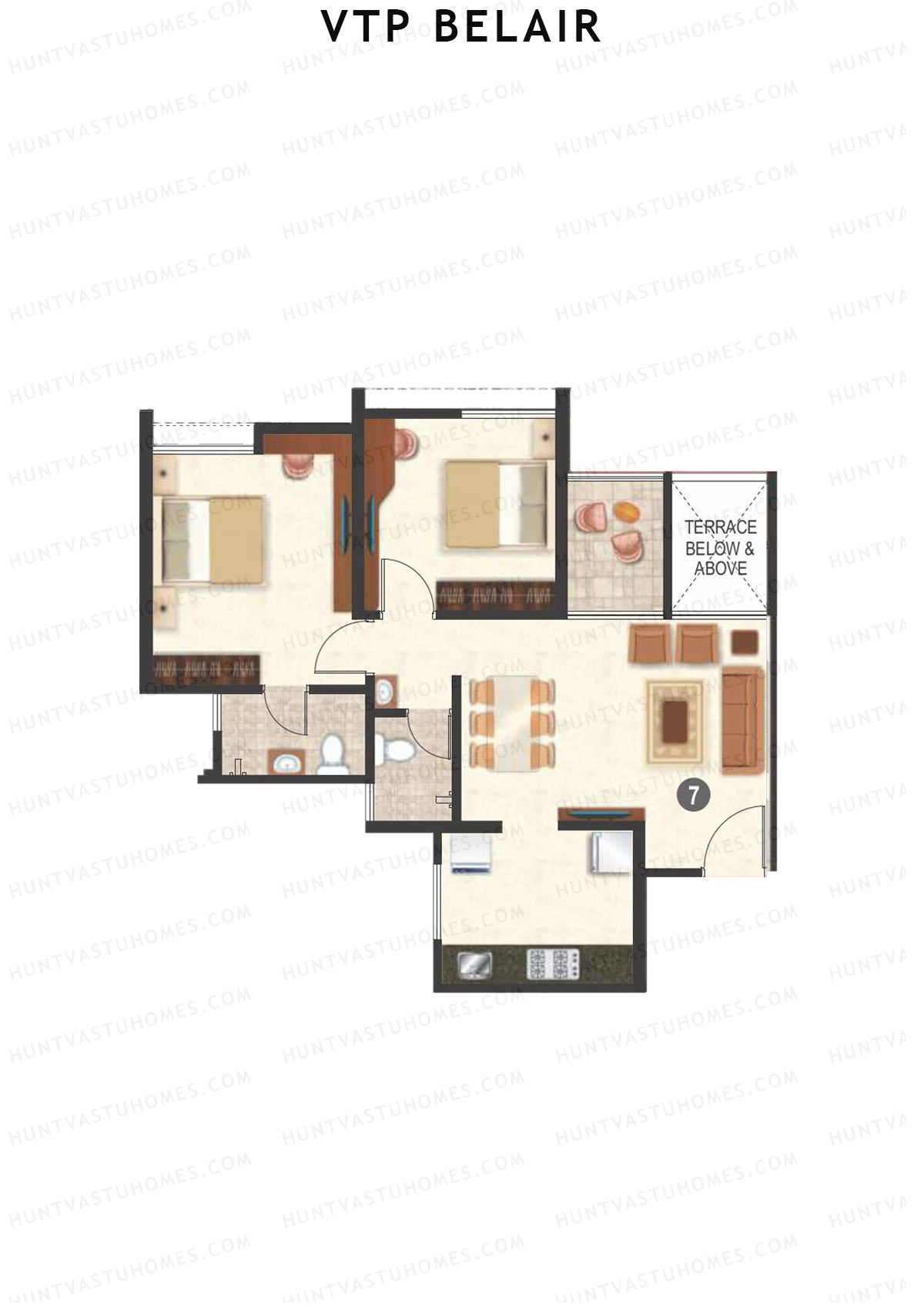 VTP Belair Tower B Unit 1 Floor Plan