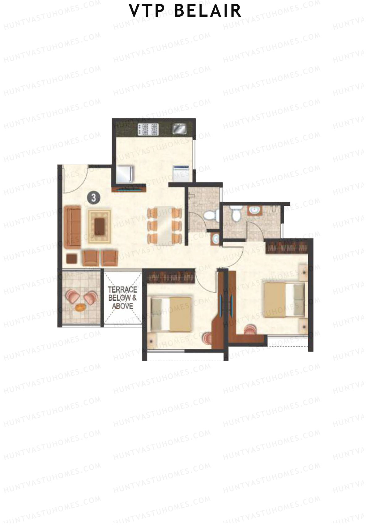 VTP Belair Tower B Unit 3 Floor Plan