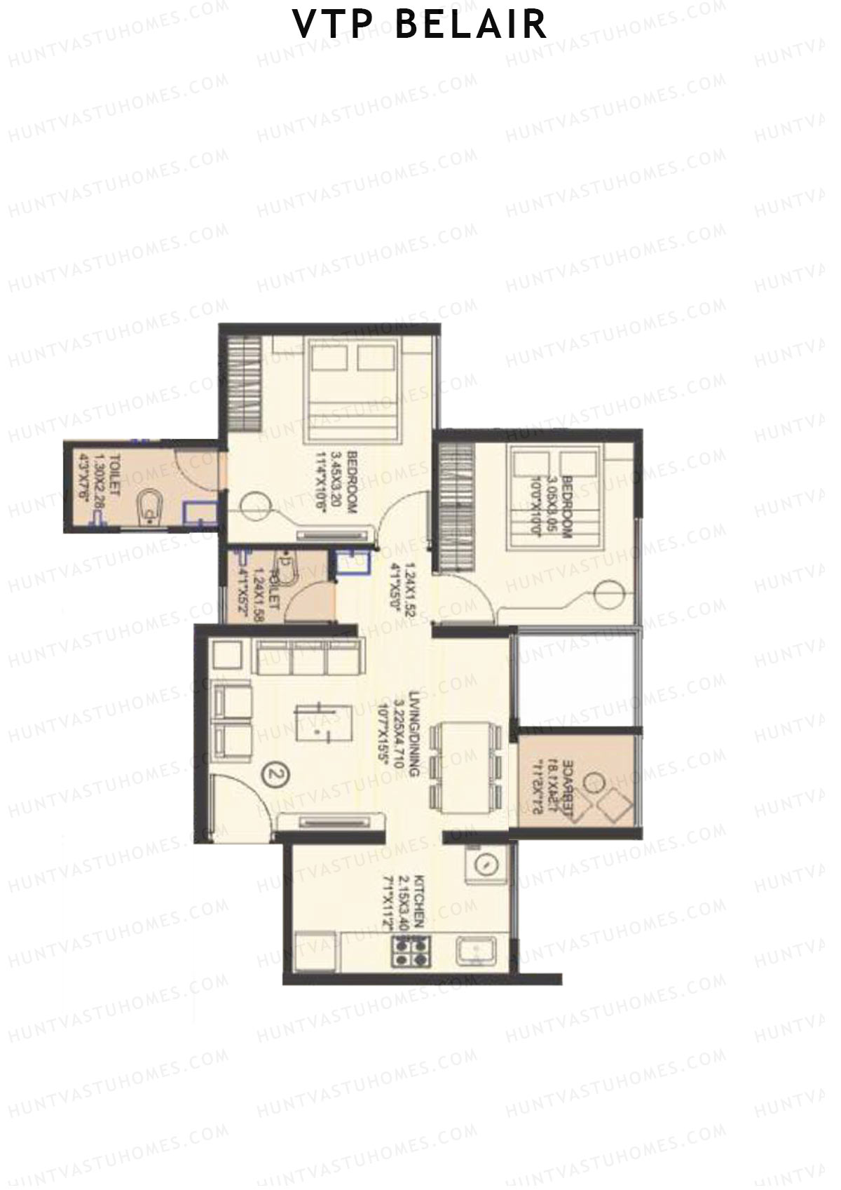 VTP Belair Tower C1 Unit 2 Floor Plan