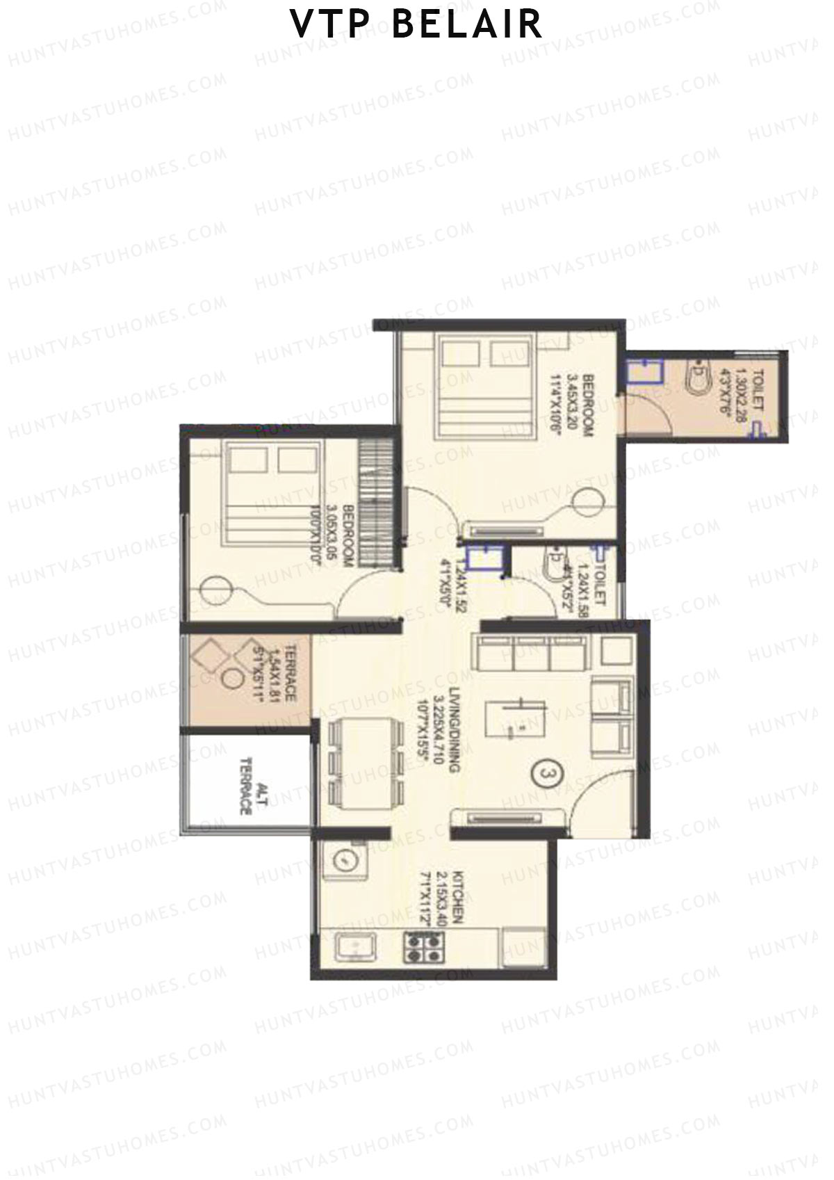 VTP Belair Tower C1 Unit 3 Floor Plan