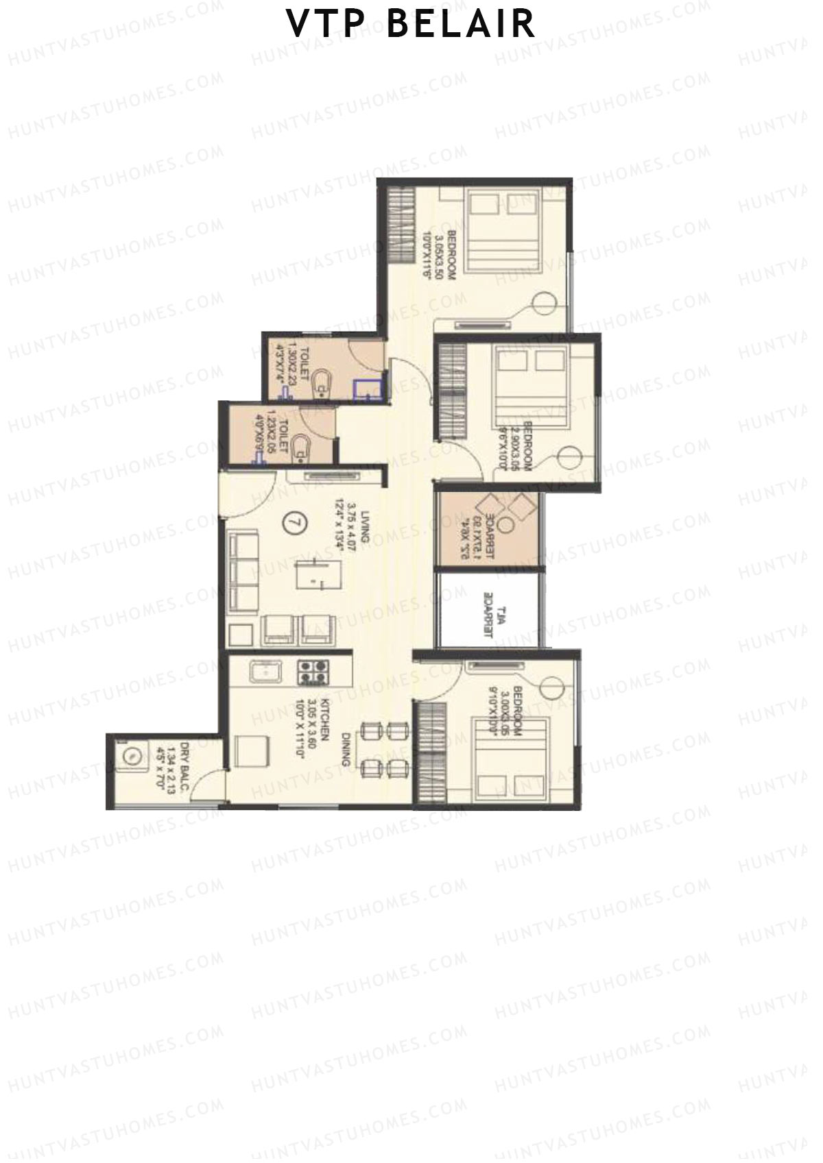 VTP Belair Tower C1 Unit 7 Floor Plan