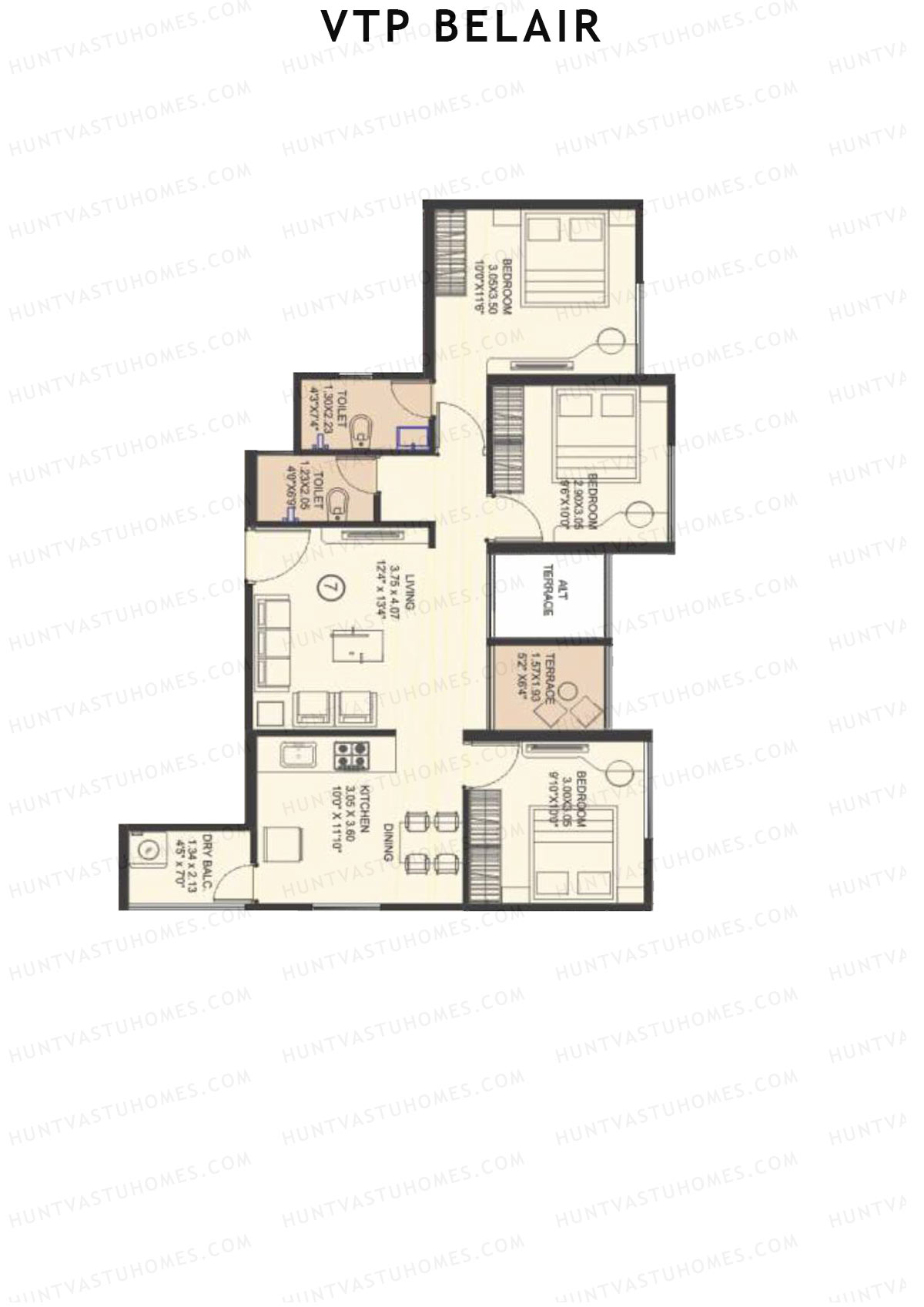 VTP Belair Tower C1 Unit 7 Floor Plan