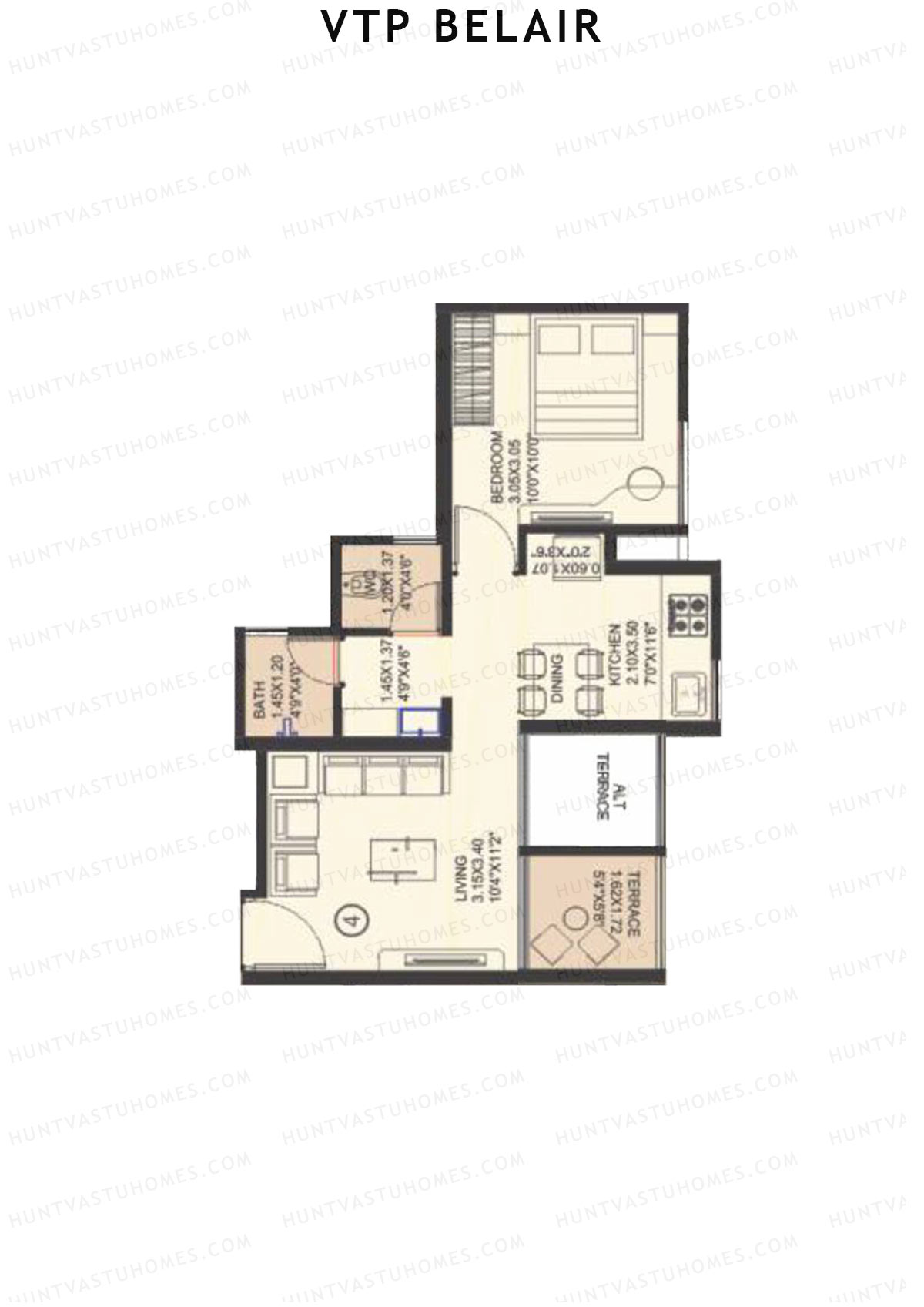 VTP Belair Tower D1 Unit 1 Floor Plan