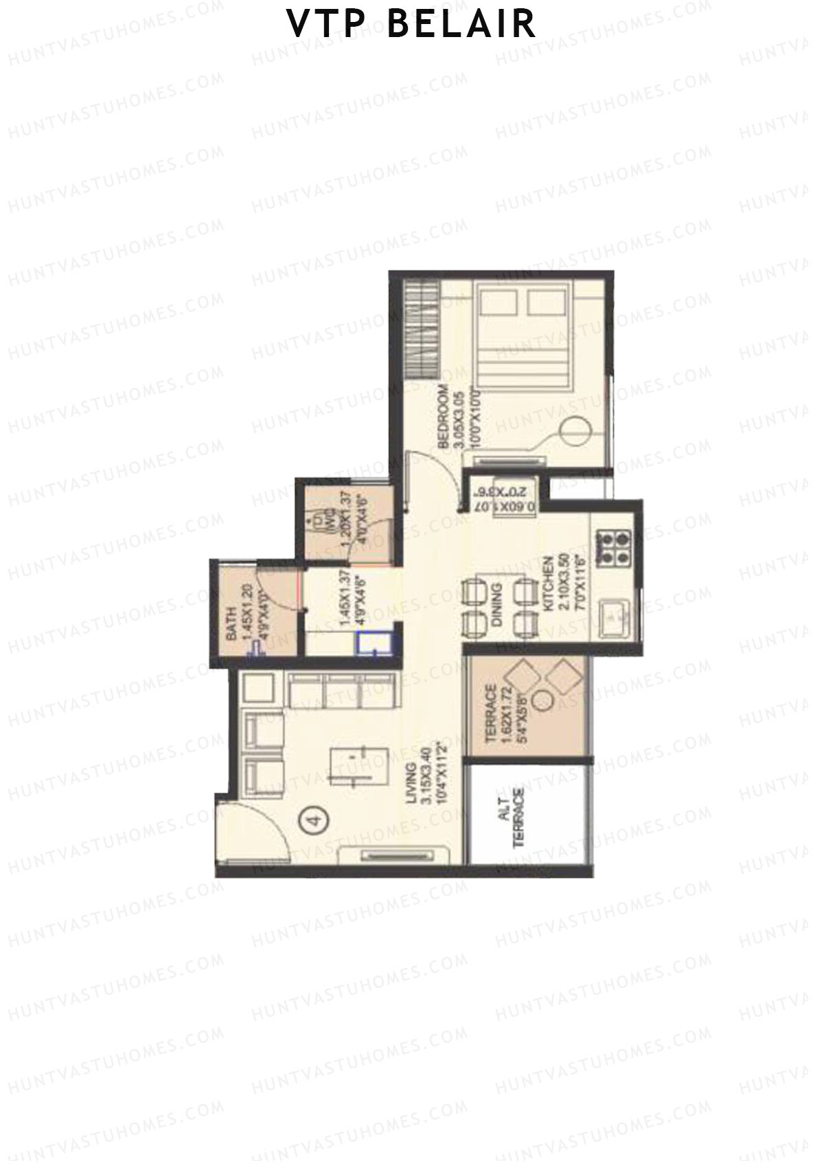 VTP Belair Tower D1 Unit 1 Floor Plan