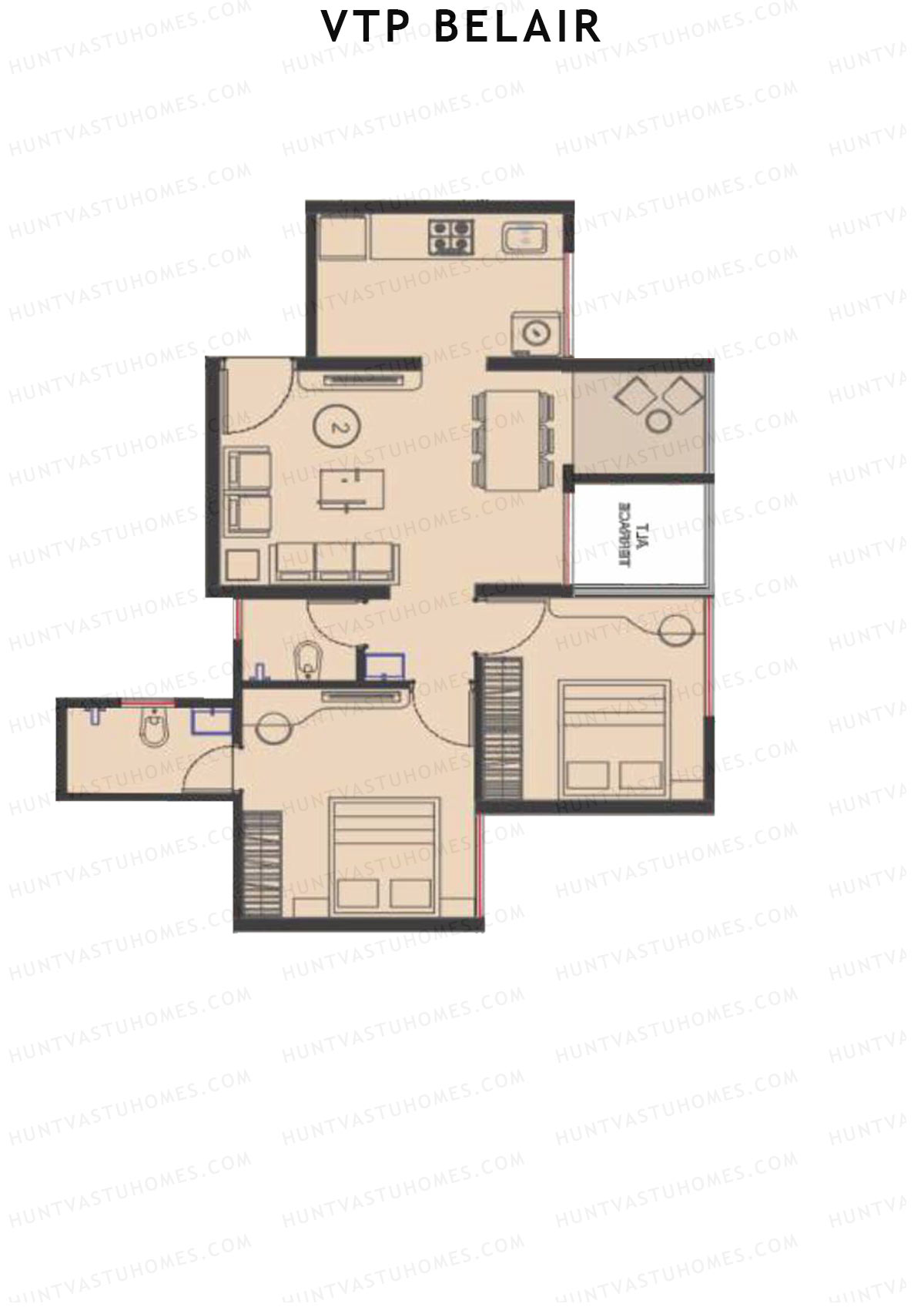 VTP Belair Tower D1 Unit 2 Floor Plan