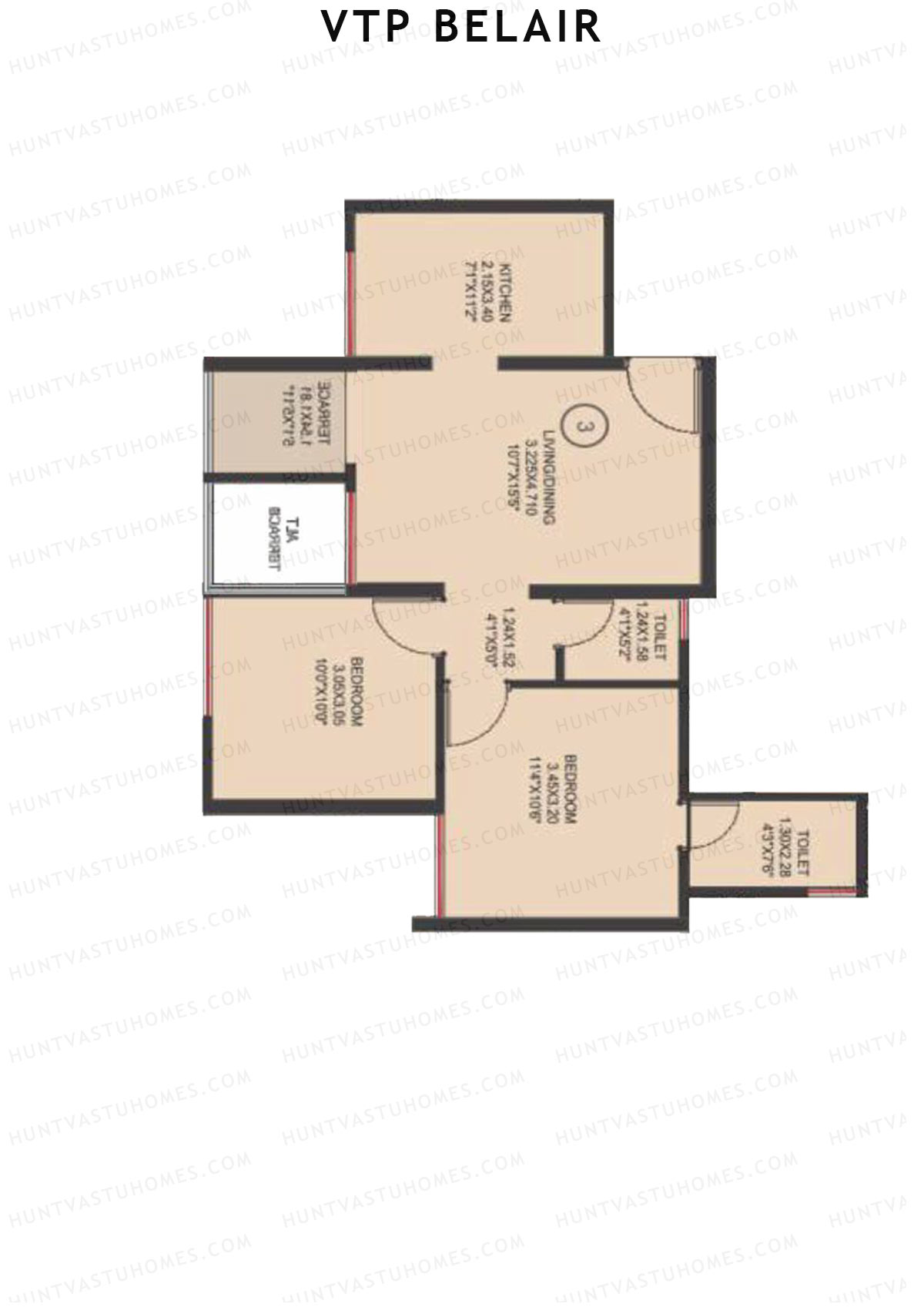 VTP Belair Tower D1 Unit 3 Floor Plan