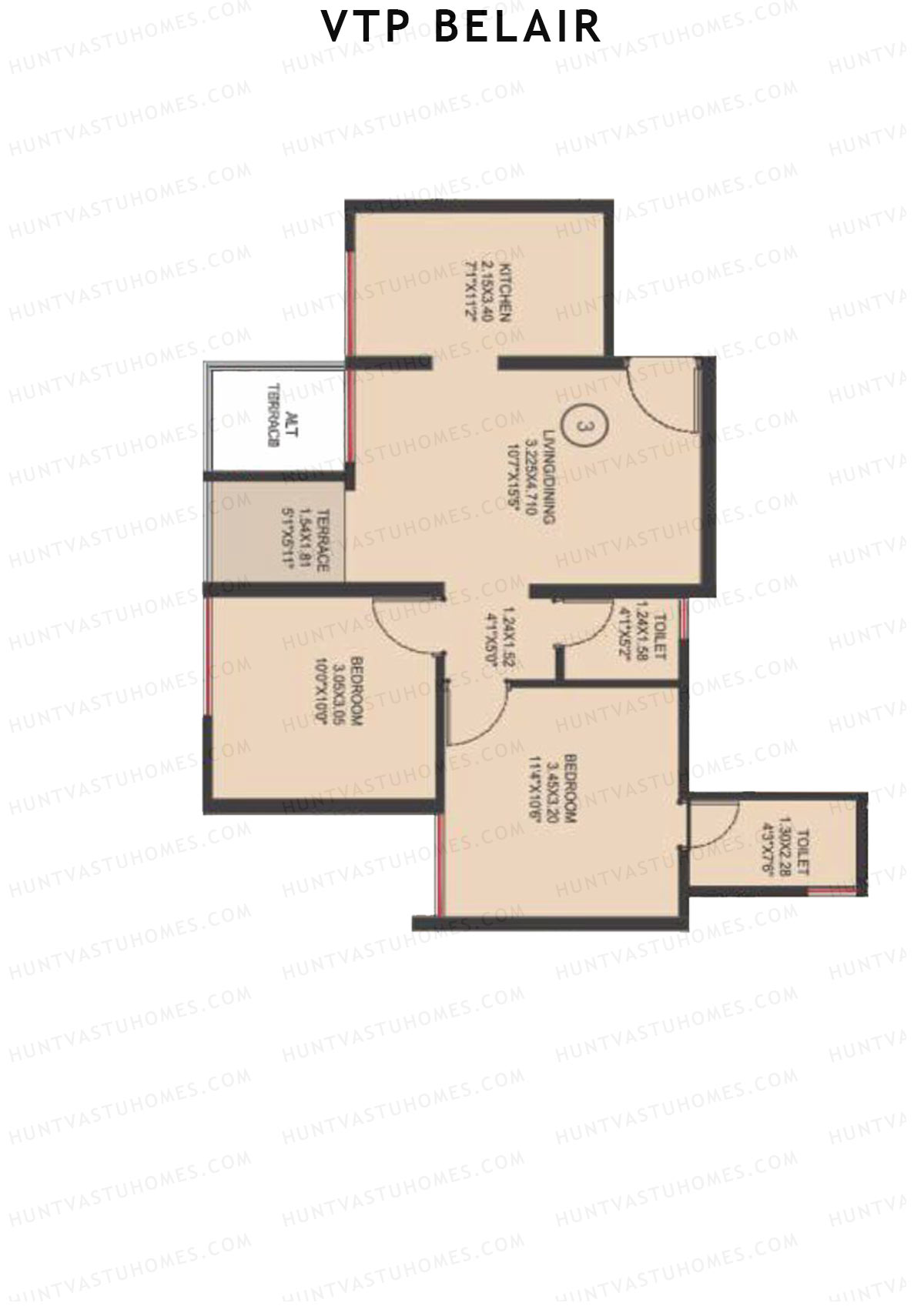 VTP Belair Tower D1 Unit 3 Floor Plan