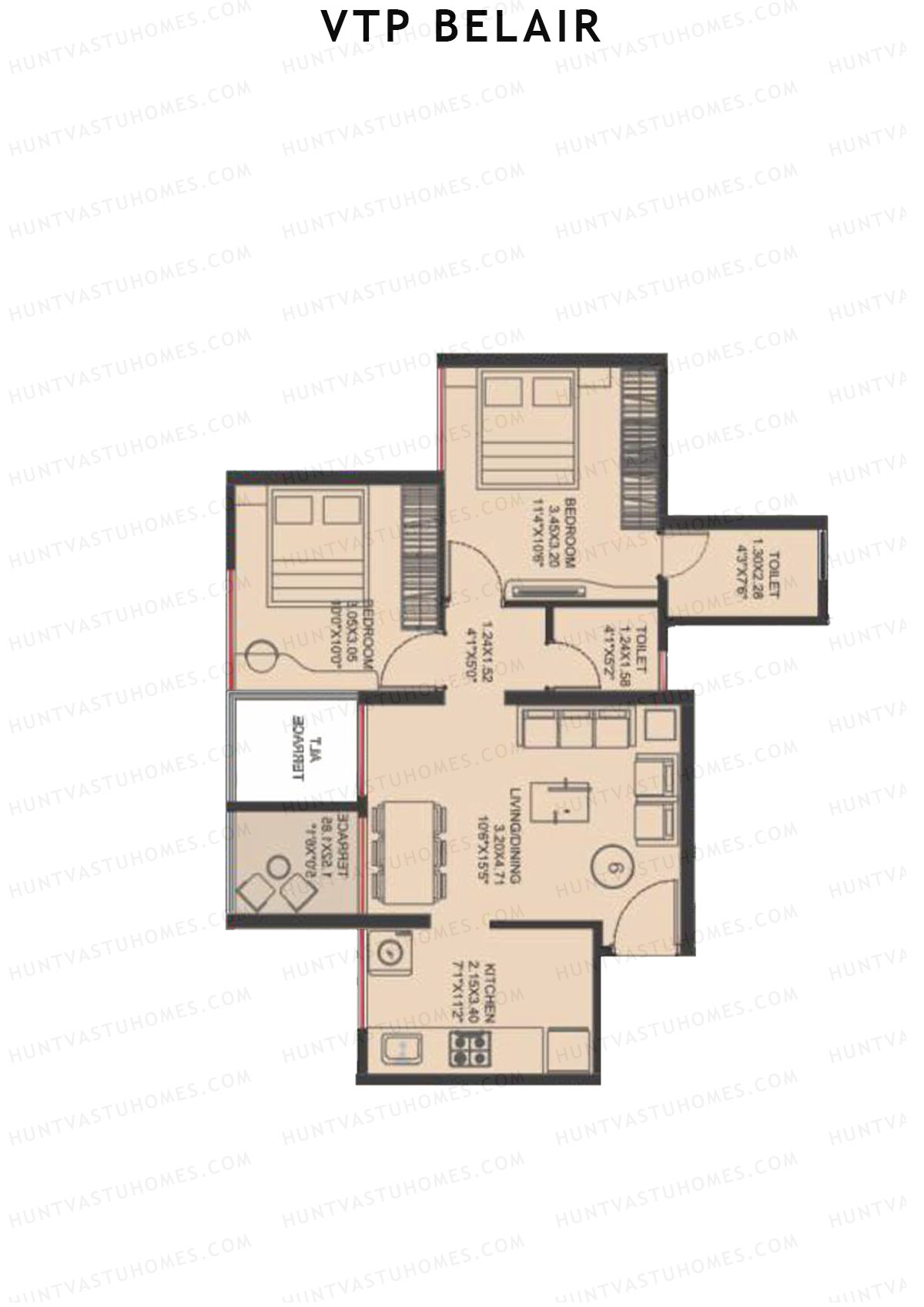 VTP Belair Tower D1 Unit 6 Floor Plan