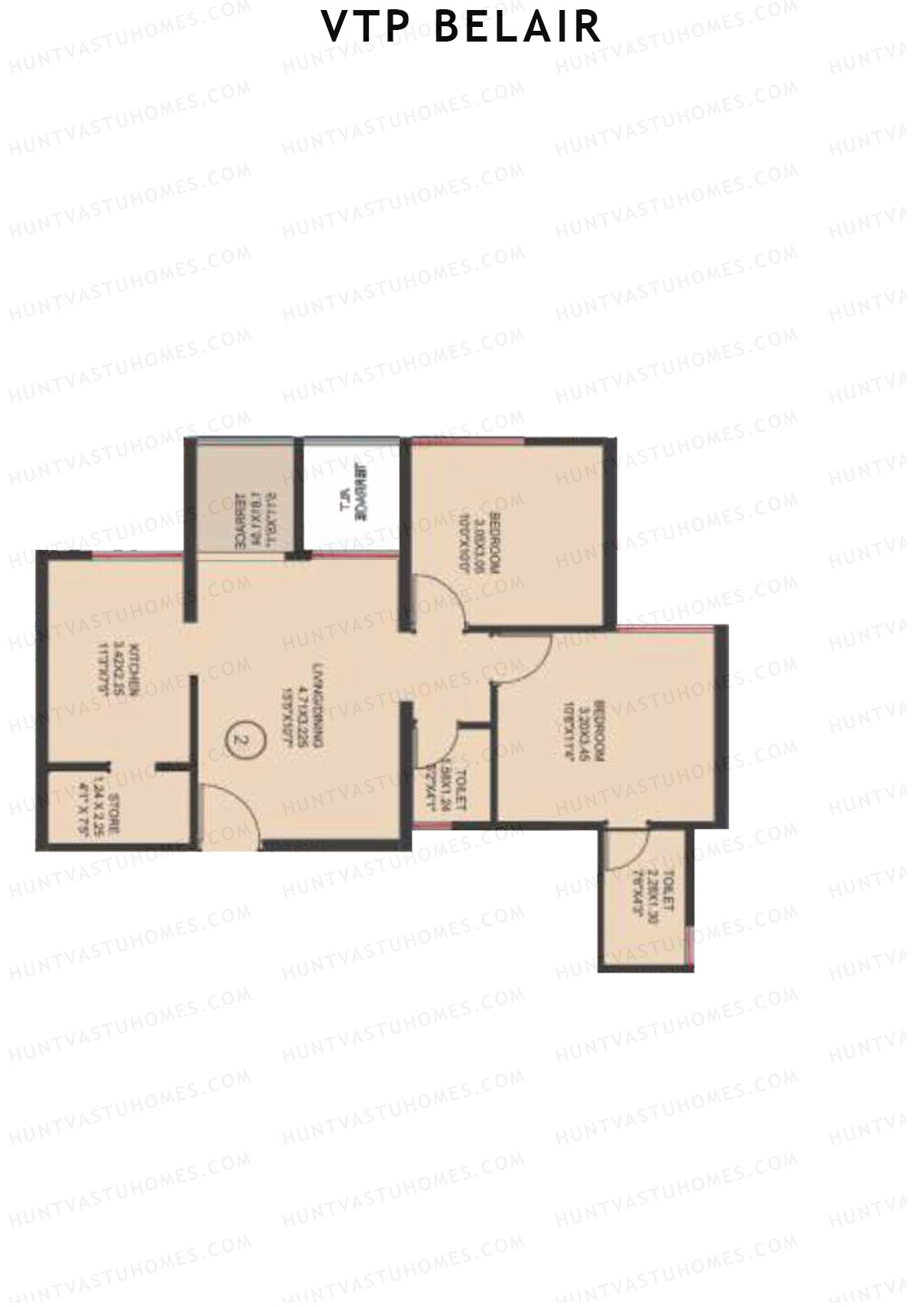 VTP Belair Tower D2 Unit 2 Floor Plan