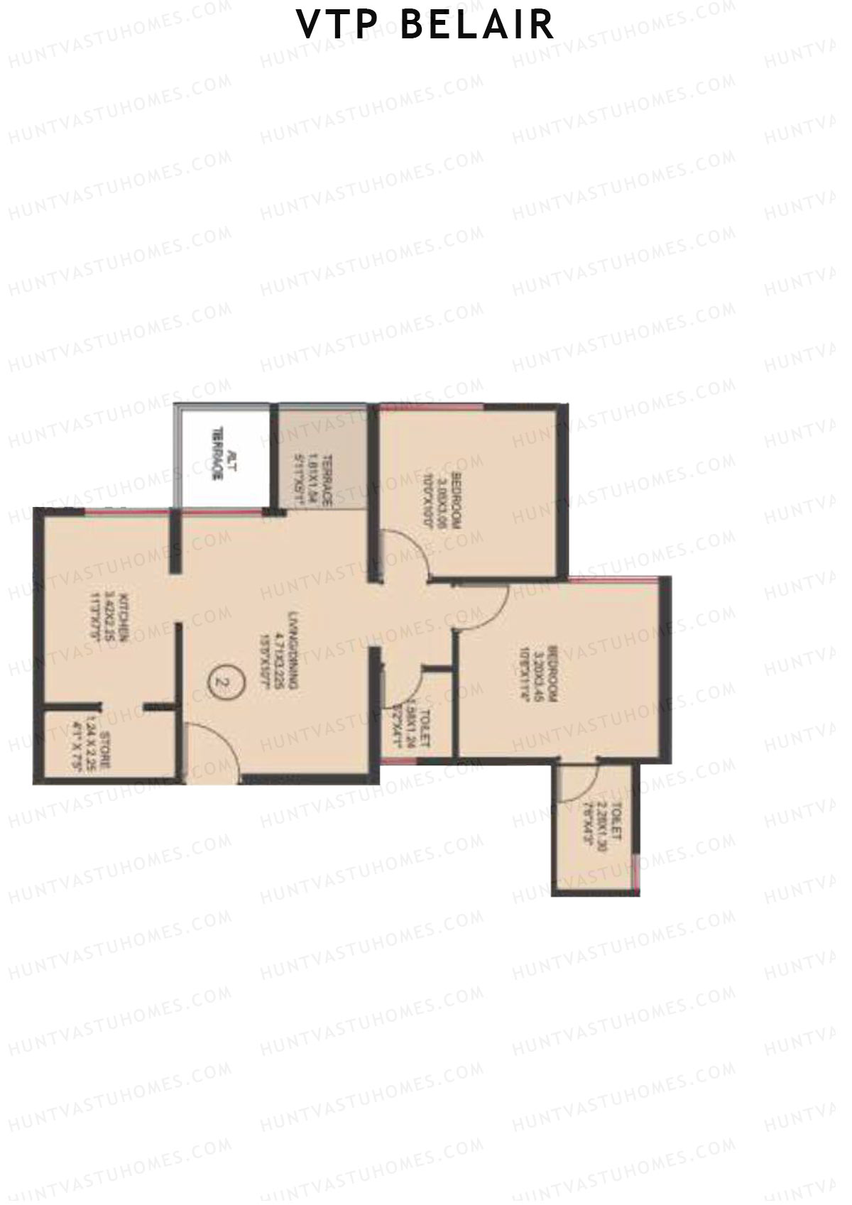 VTP Belair Tower D2 Unit 2 Floor Plan