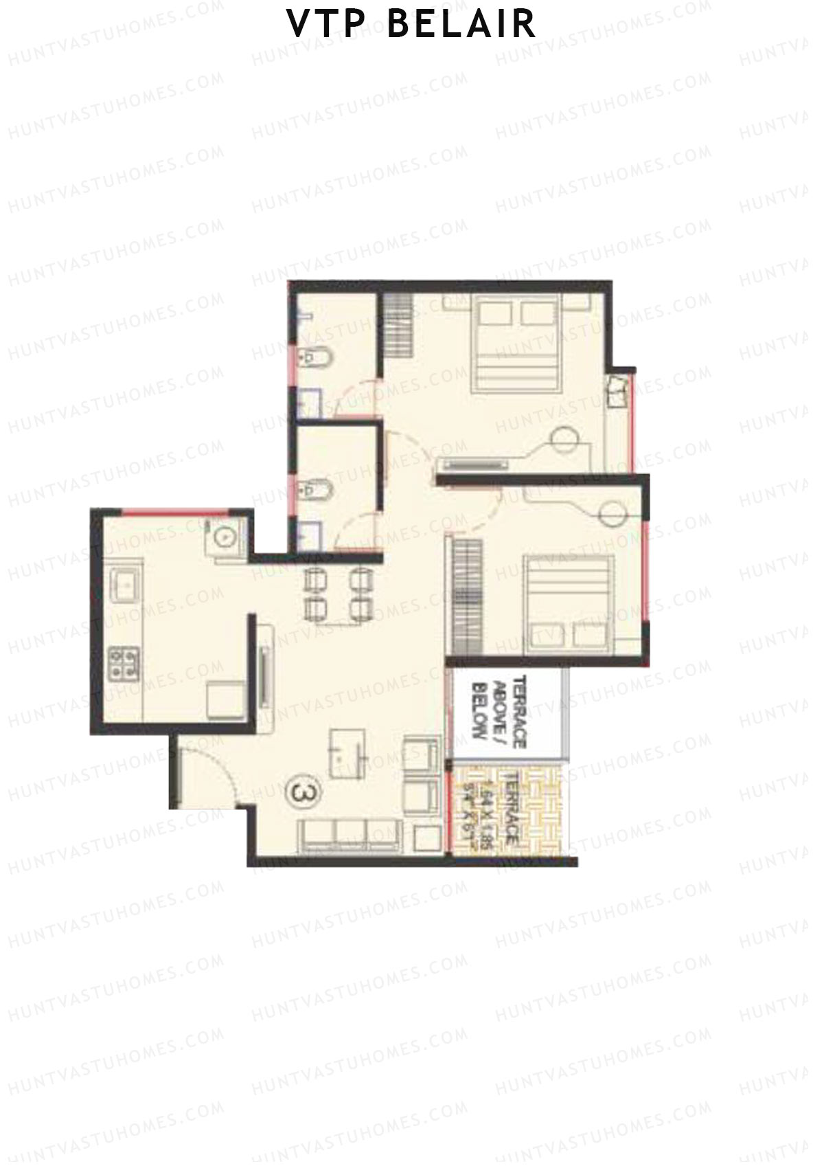 VTP Belair Tower E Unit 3 Floor Plan