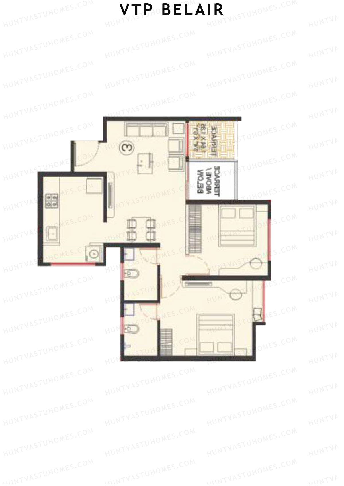 VTP Belair Tower E Unit 4 Floor Plan