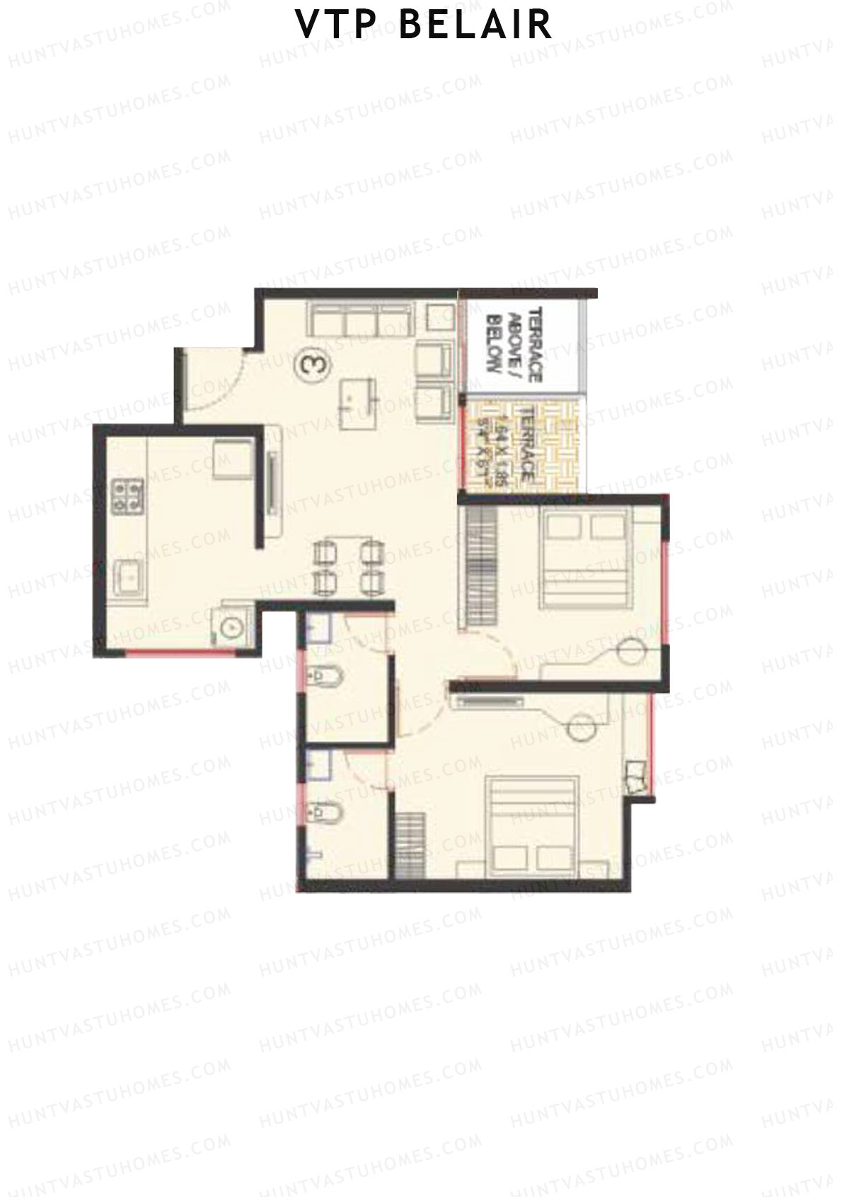 VTP Belair Tower E Unit 4 Floor Plan