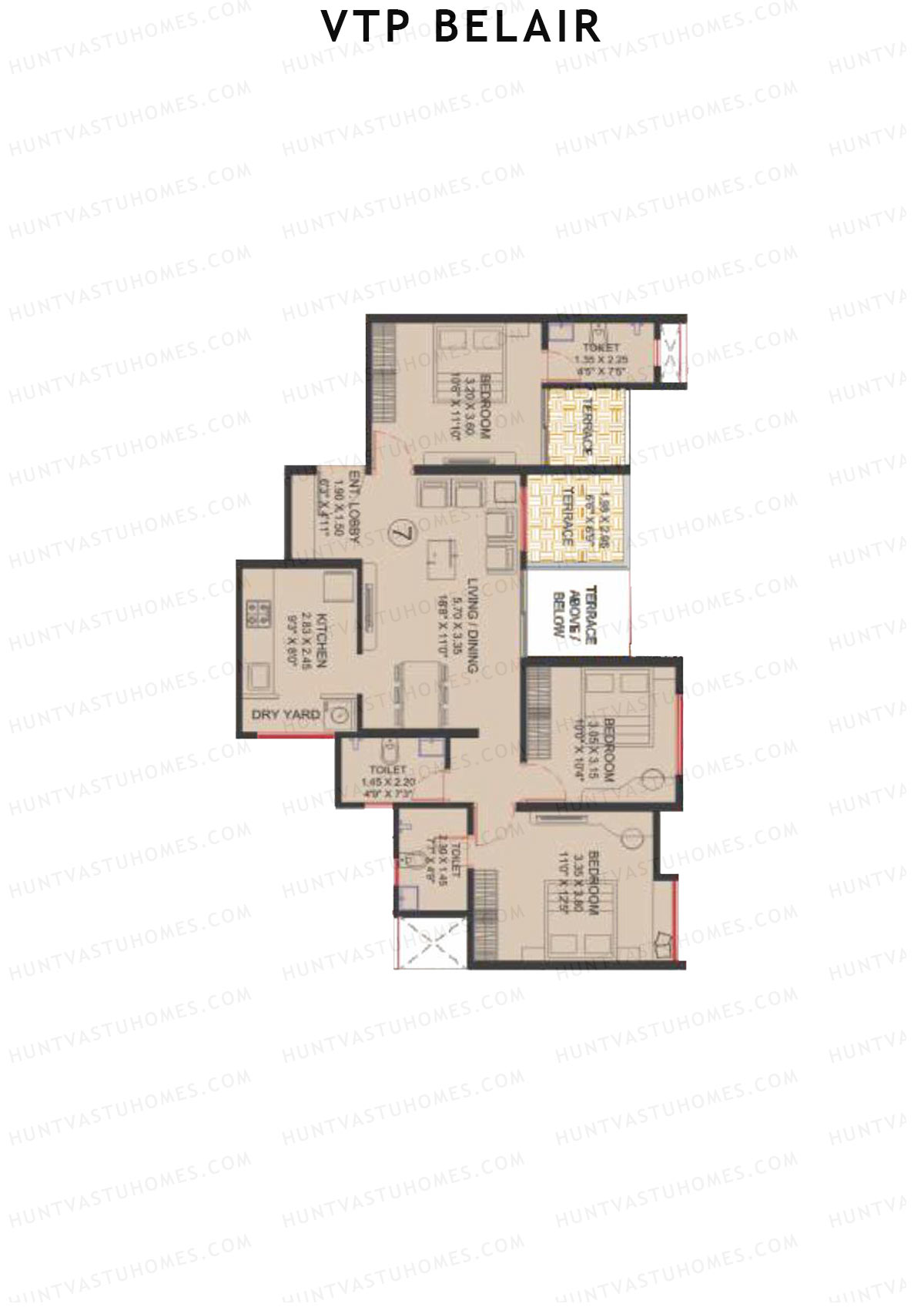 VTP Belair Tower E Unit 7 Floor Plan