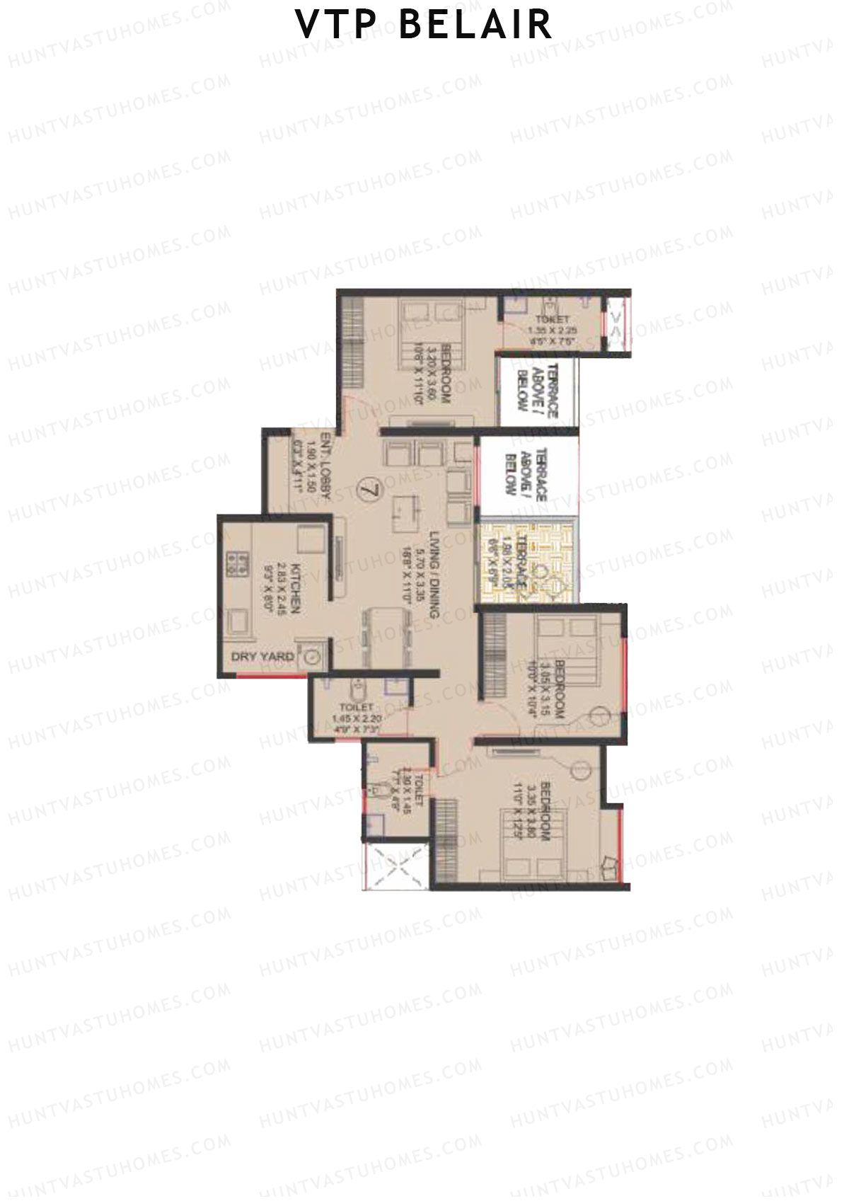 VTP Belair Tower E Unit 7 Floor Plan