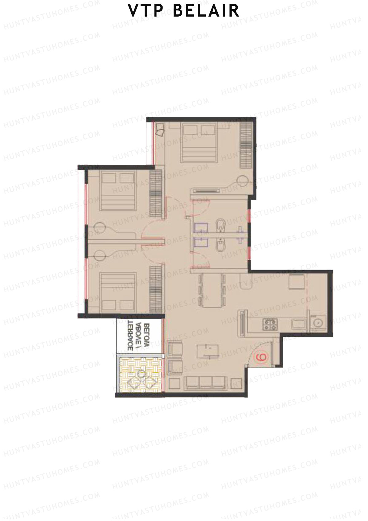 VTP Belair Tower F Unit 2 Floor Plan