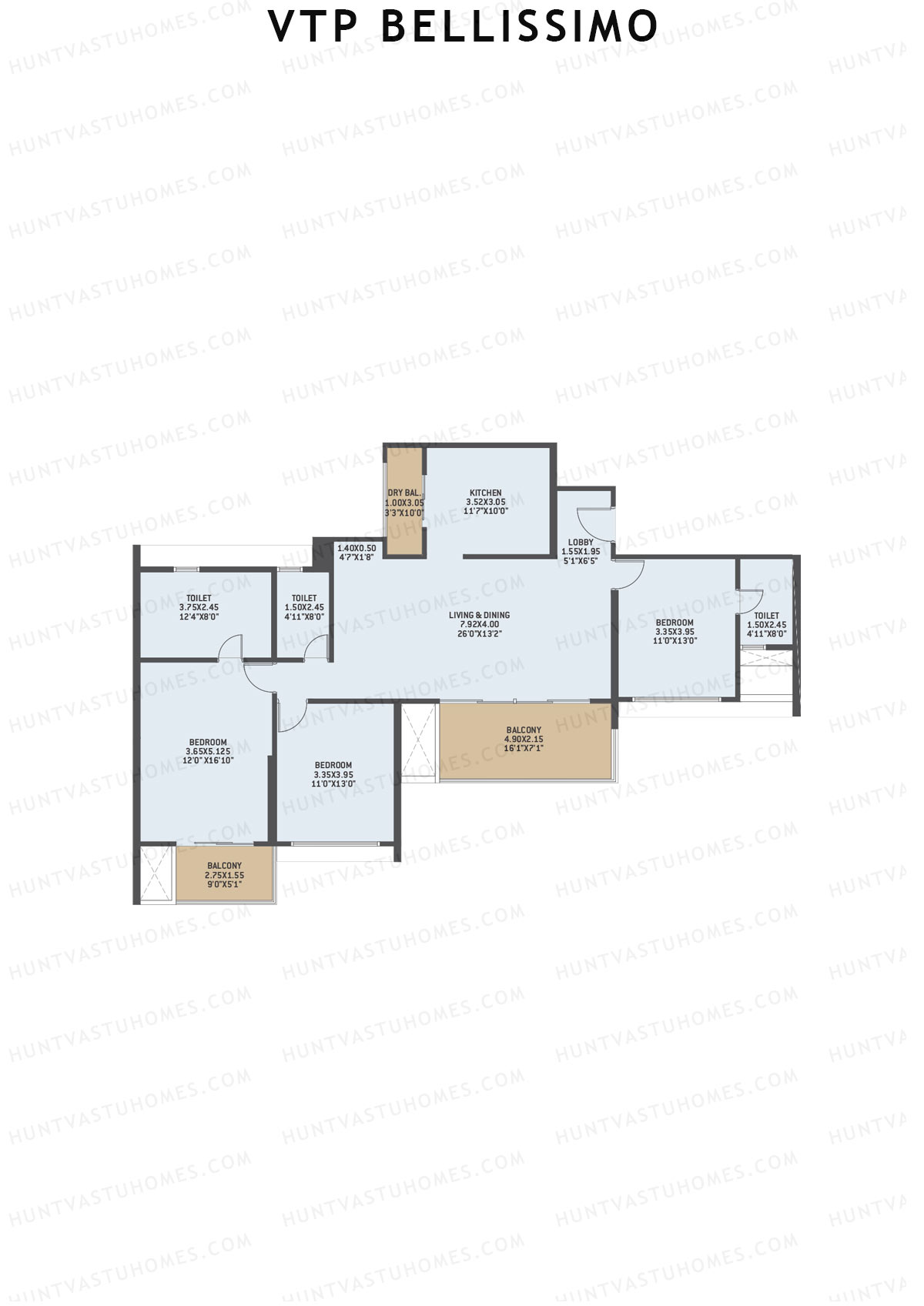 VTP Bellissimo Tower 6 Unit 3 Floor Plan