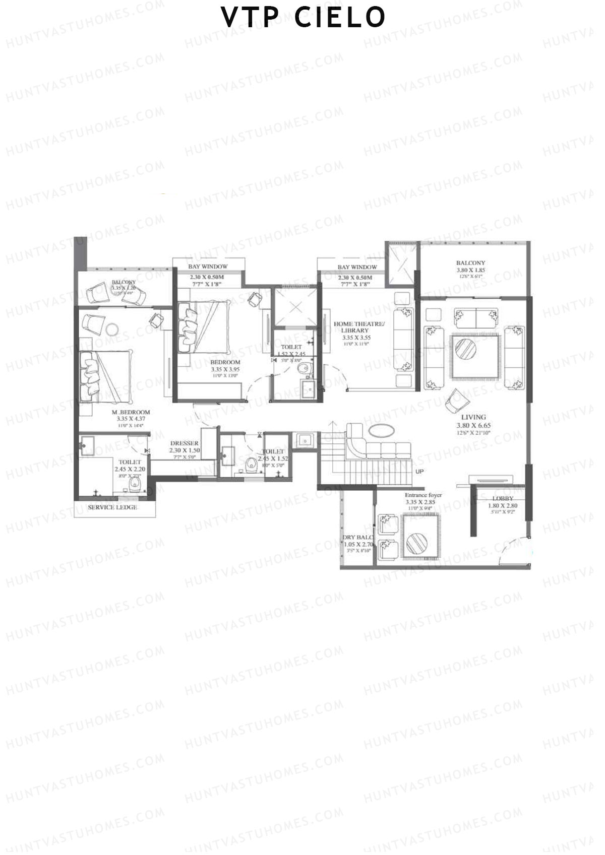 VTP Cielo Tower 1 Unit 1 (Duplex) Floor Plan