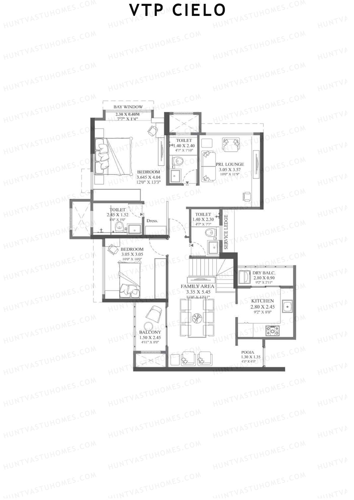 VTP Cielo Tower 1 Unit 2 (Duplex) Floor Plan