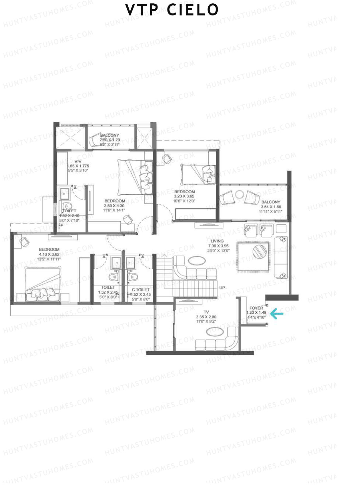 VTP Cielo Tower 2 Unit 1 (Duplex) Floor Plan