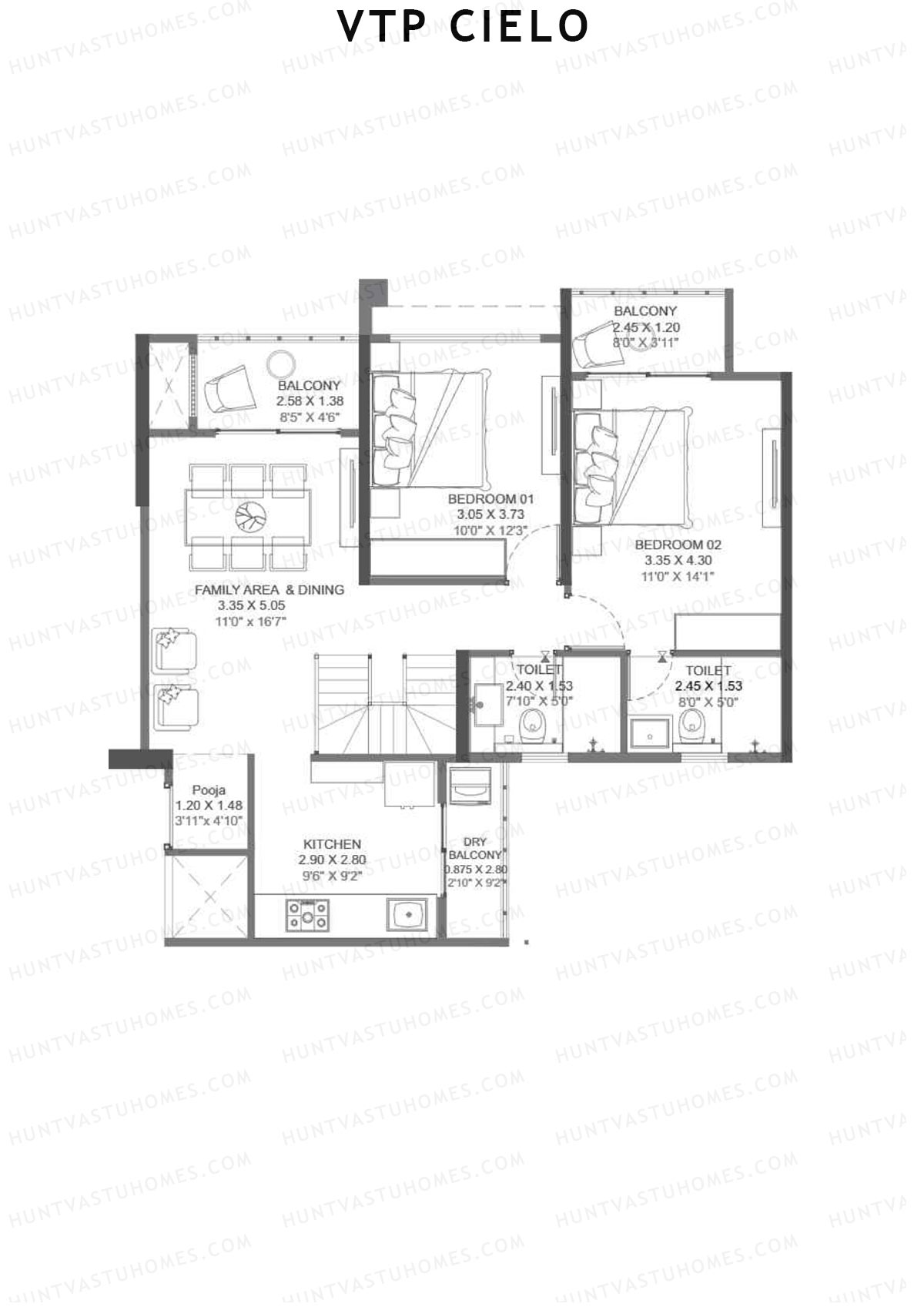 VTP Cielo Tower 2 Unit 2 (Duplex) Floor Plan