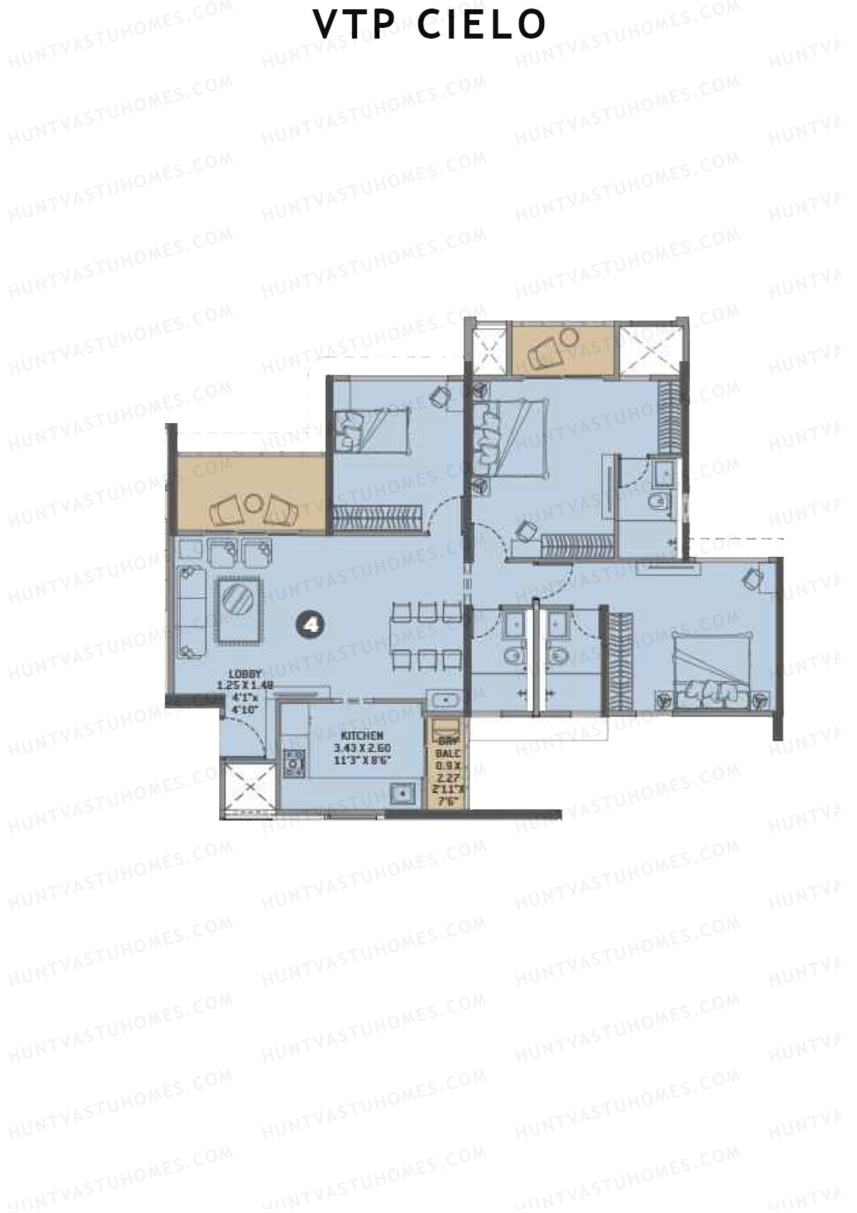 VTP Cielo Tower 2 Unit 4 Floor Plan