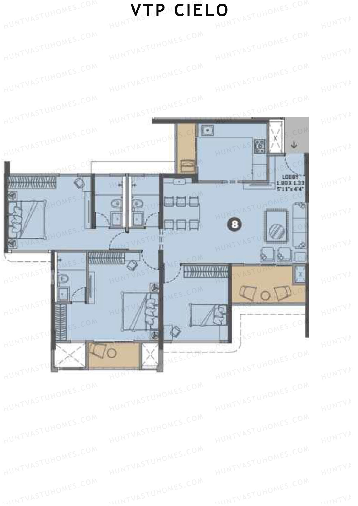 VTP Cielo Tower 2 Unit 8 Floor Plan