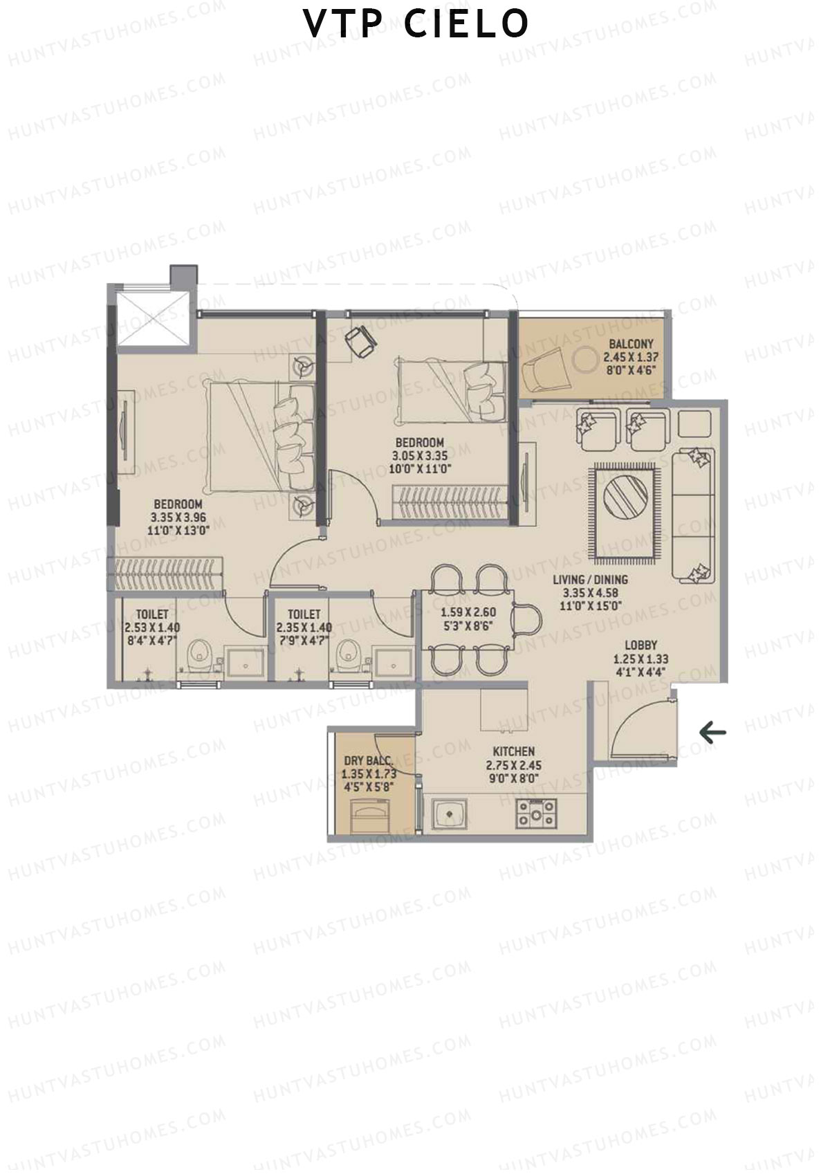 VTP Cielo Tower 3 Unit 2 Floor Plan