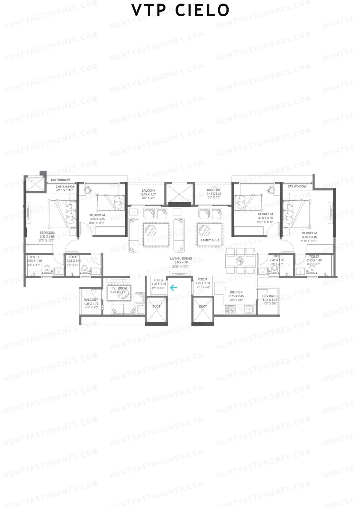 VTP Cielo Tower 3 Unit 2 (Simplex) Floor Plan