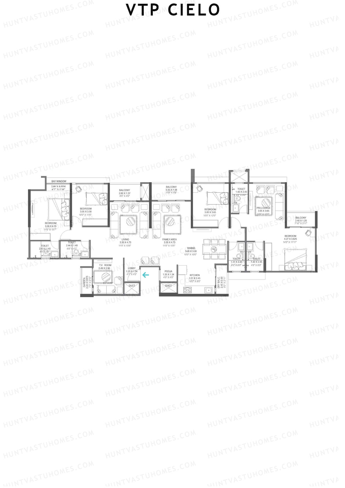 VTP Cielo Tower 3 Unit 4 (Simplex) Floor Plan