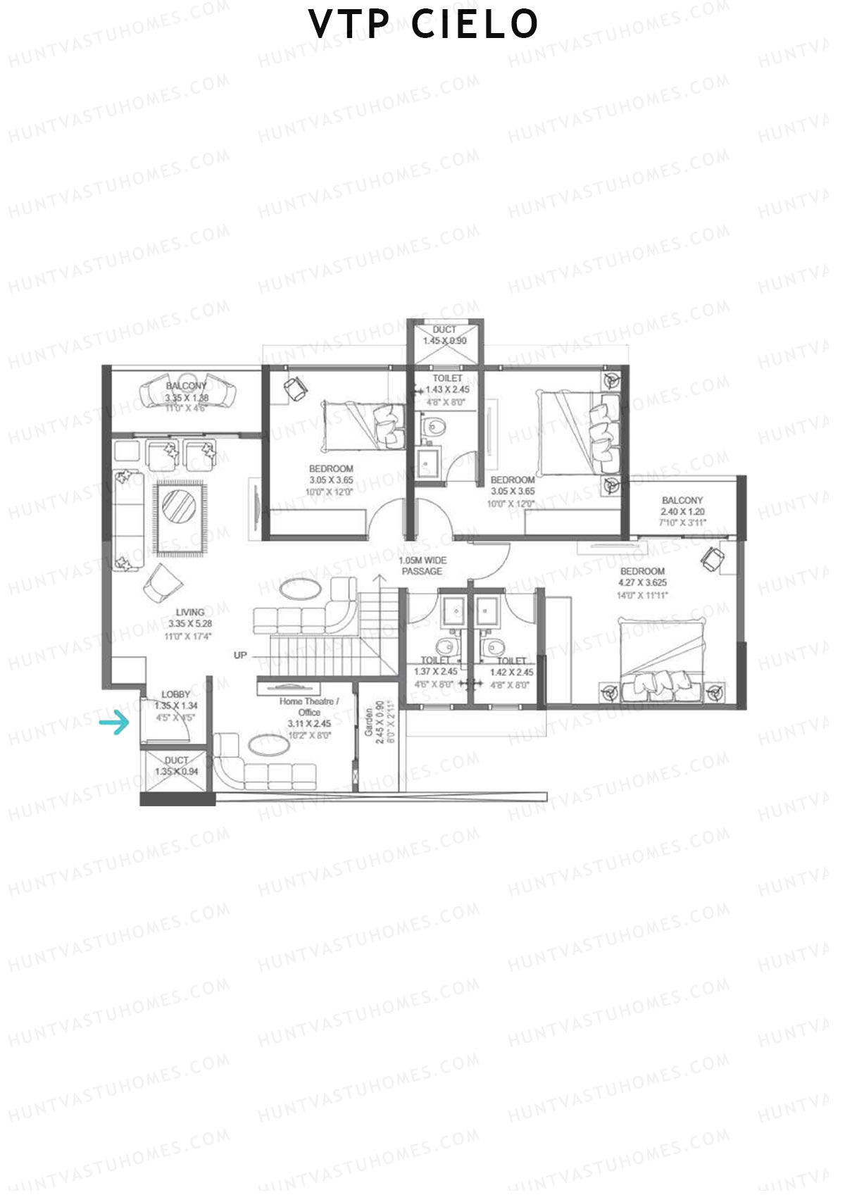 VTP Cielo Tower 3 Unit 5 (Duplex) Floor Plan