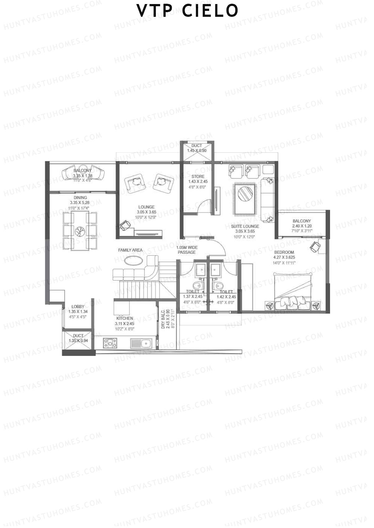VTP Cielo Tower 3 Unit 5 (Duplex) Floor Plan