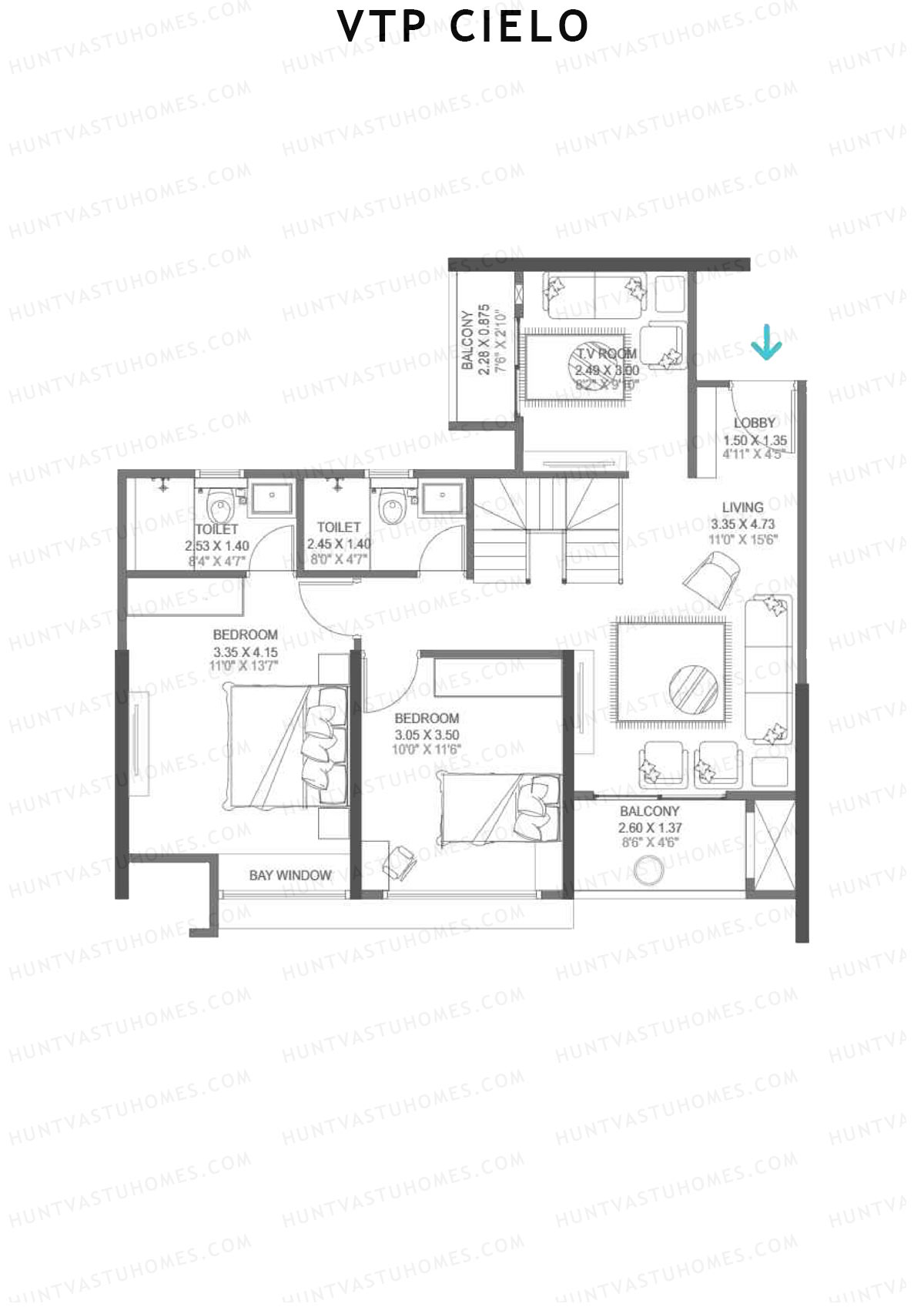 VTP Cielo Tower 3 Unit 7 (Duplex) Floor Plan