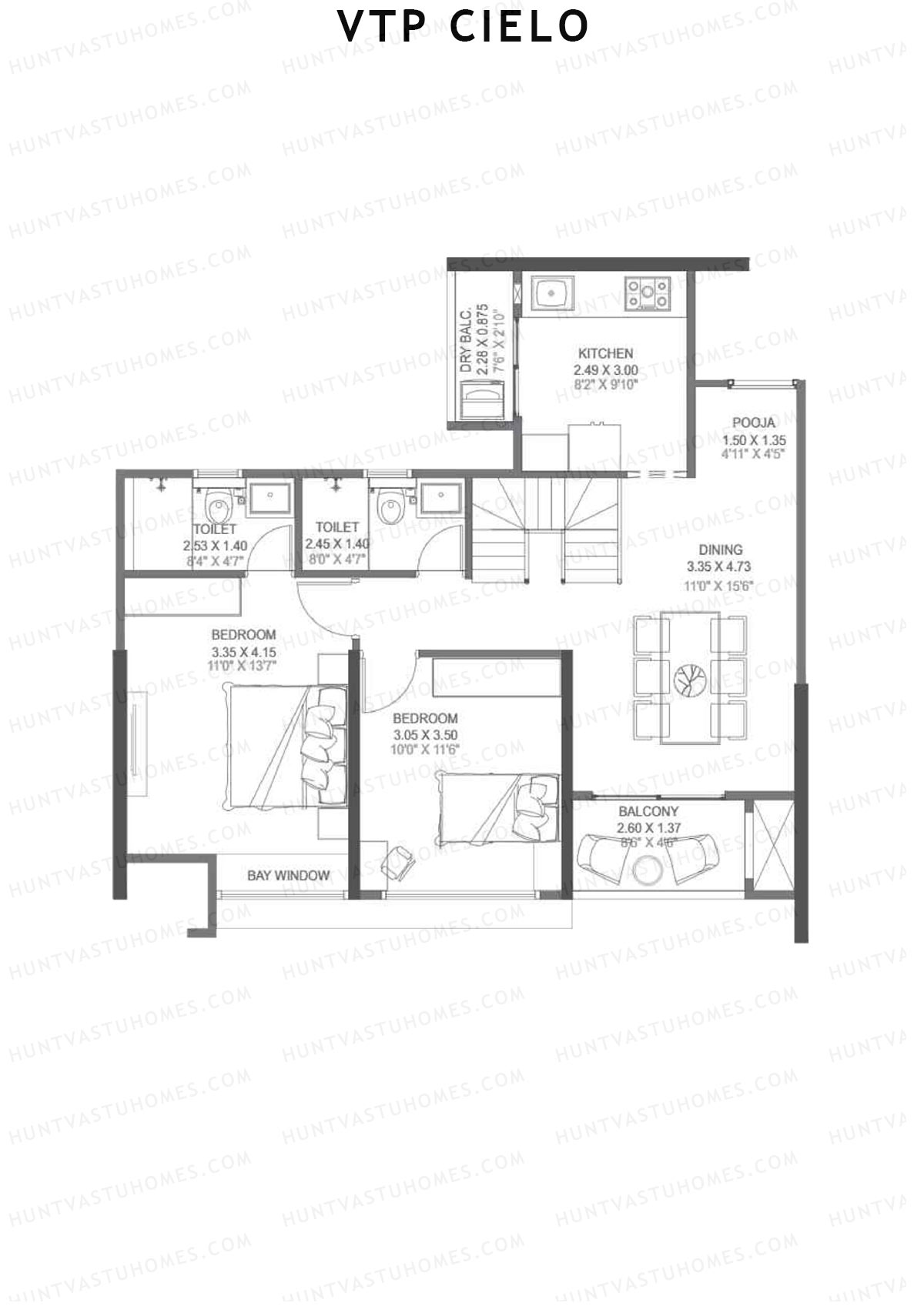 VTP Cielo Tower 3 Unit 7 (Duplex) Floor Plan