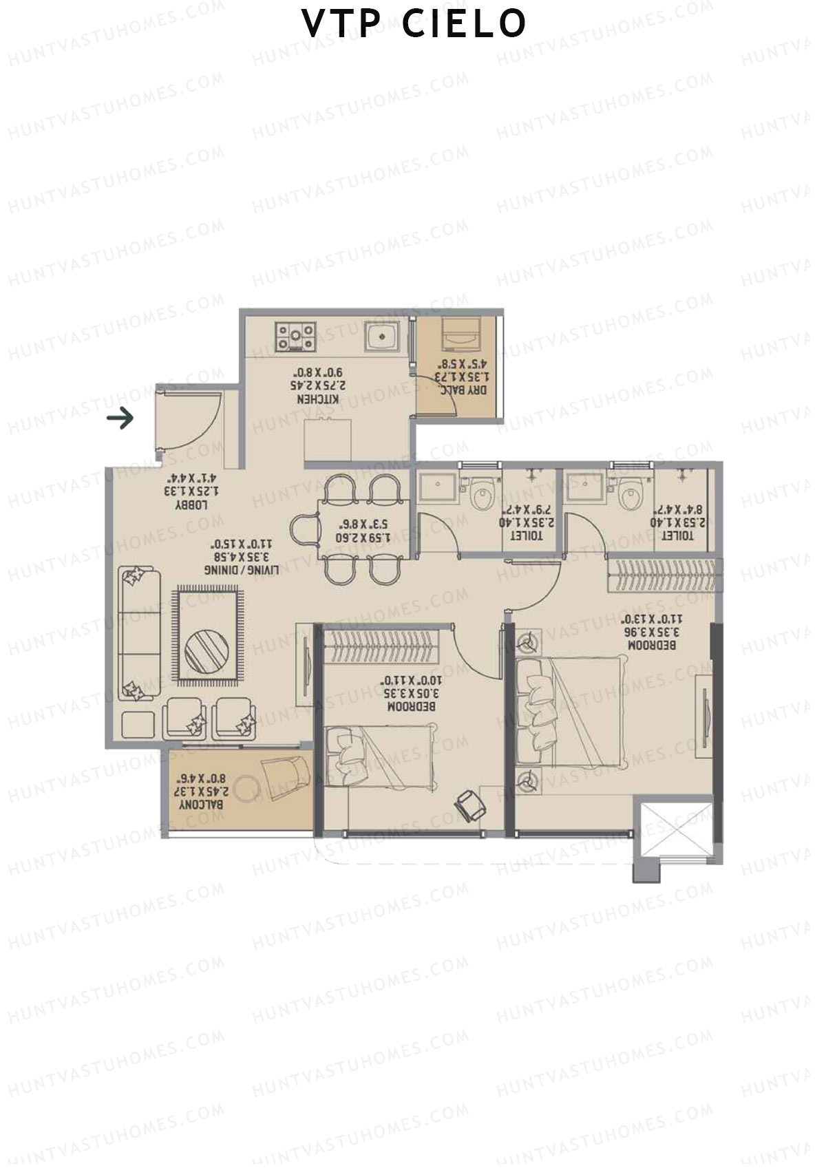 VTP Cielo Tower 3 Unit 8 Floor Plan
