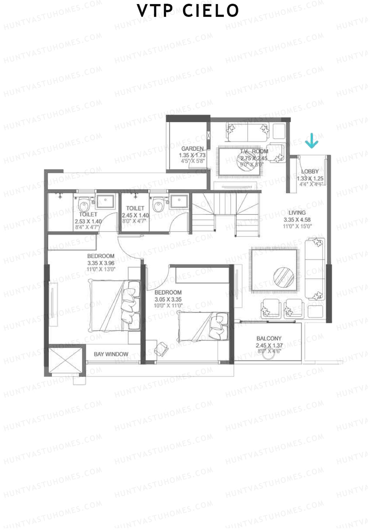 VTP Cielo Tower 3 Unit 9 (Duplex) Floor Plan