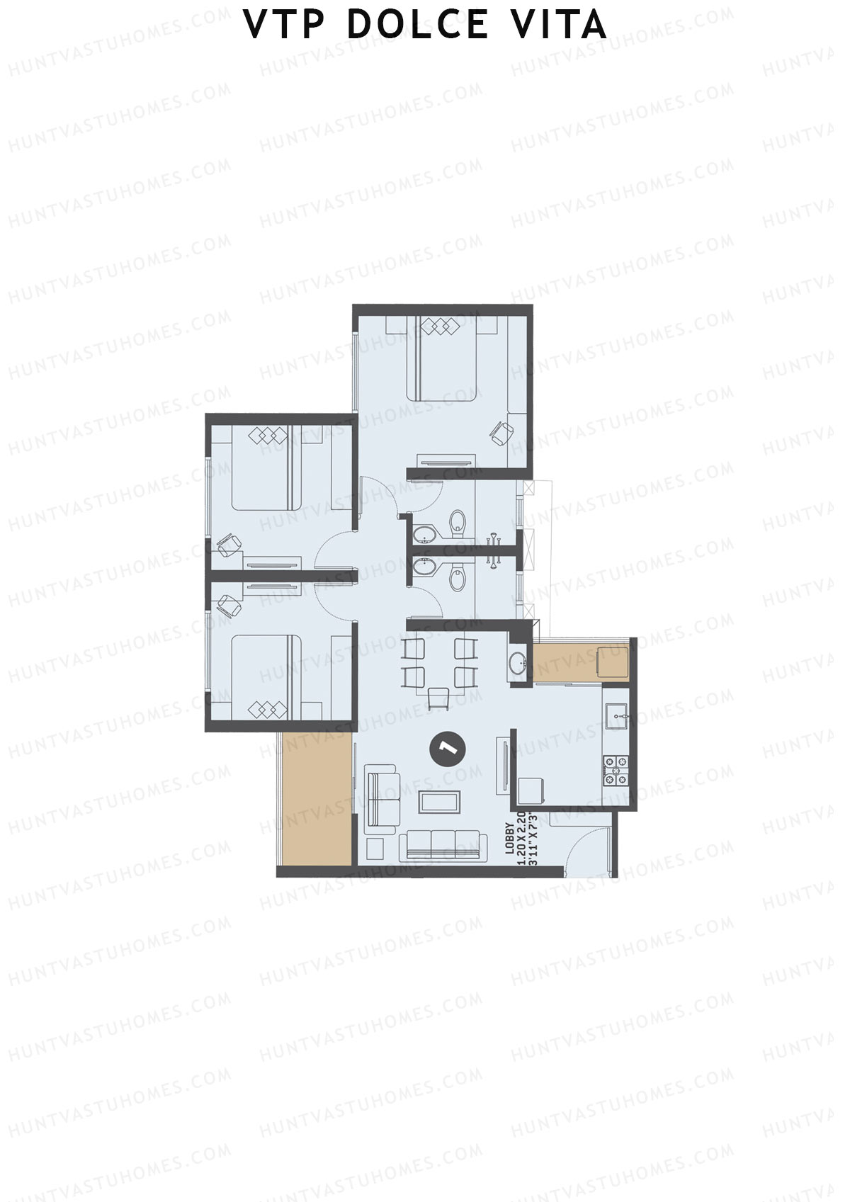 VTP Dolce Vita Tower 1 Unit 1 Floor Plan