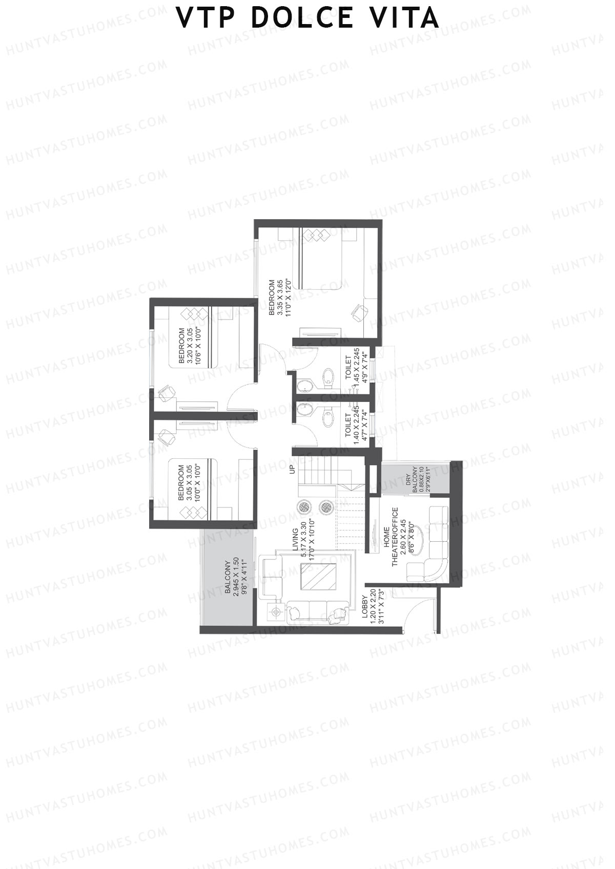 VTP Dolce Vita Tower 1 Unit 1 (Duplex) Floor Plan