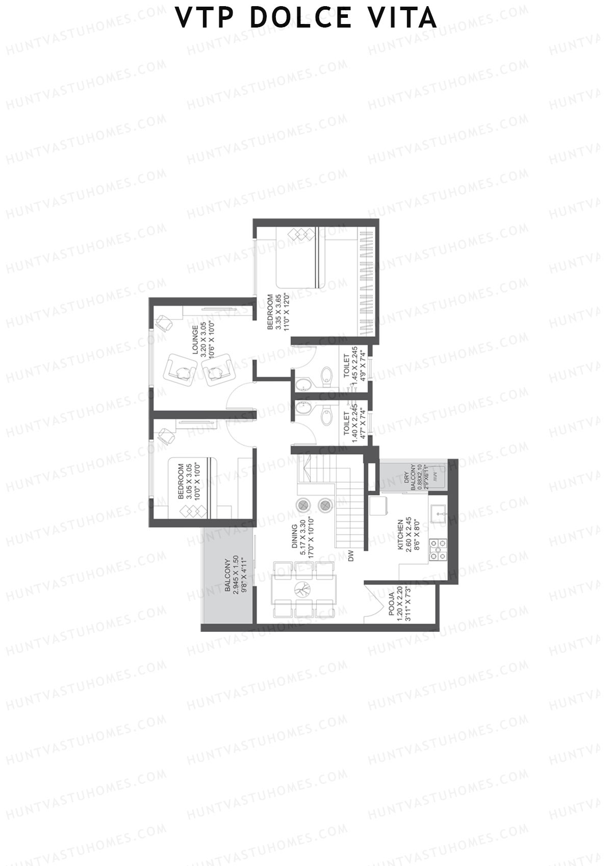 VTP Dolce Vita Tower 1 Unit 1 (Duplex) Floor Plan