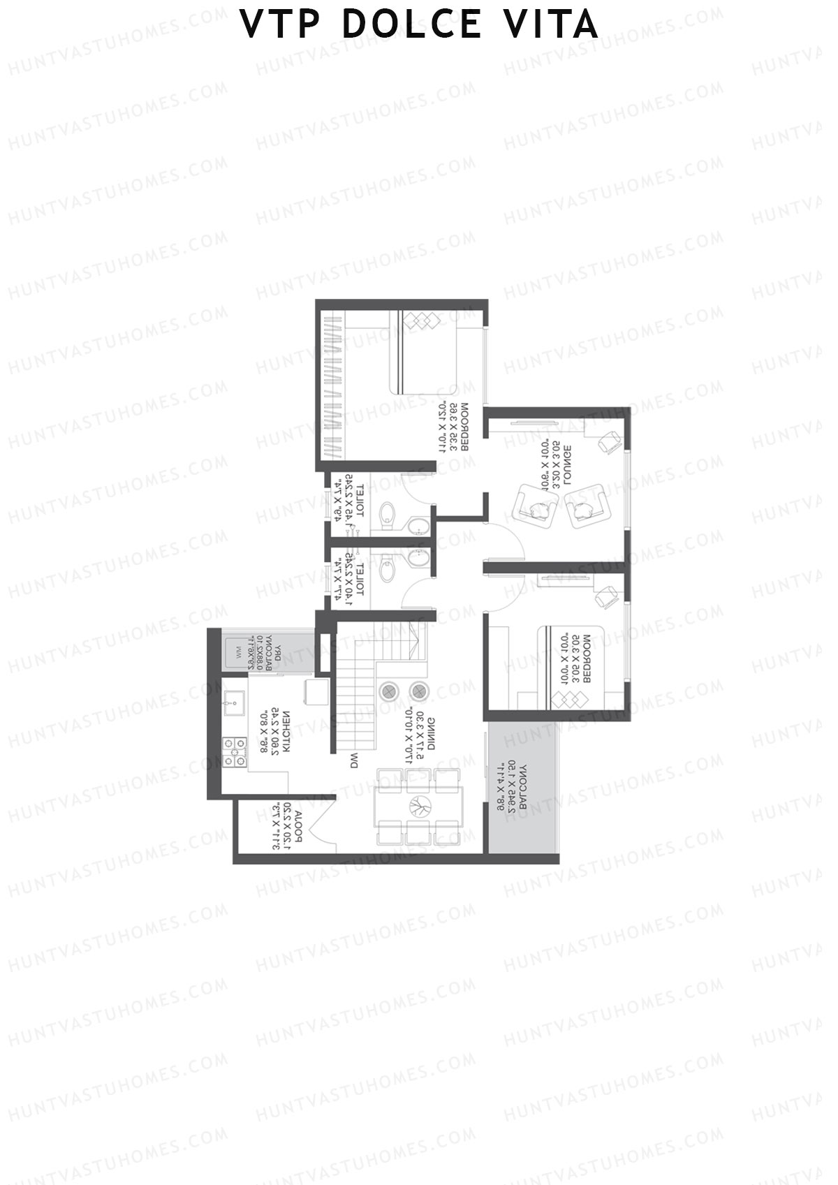 VTP Dolce Vita Tower 1 Unit 2 (Duplex) Floor Plan