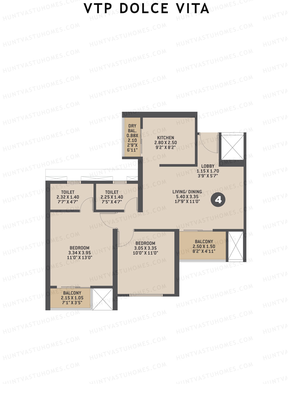 VTP Dolce Vita Tower 1 Unit 4 Floor Plan