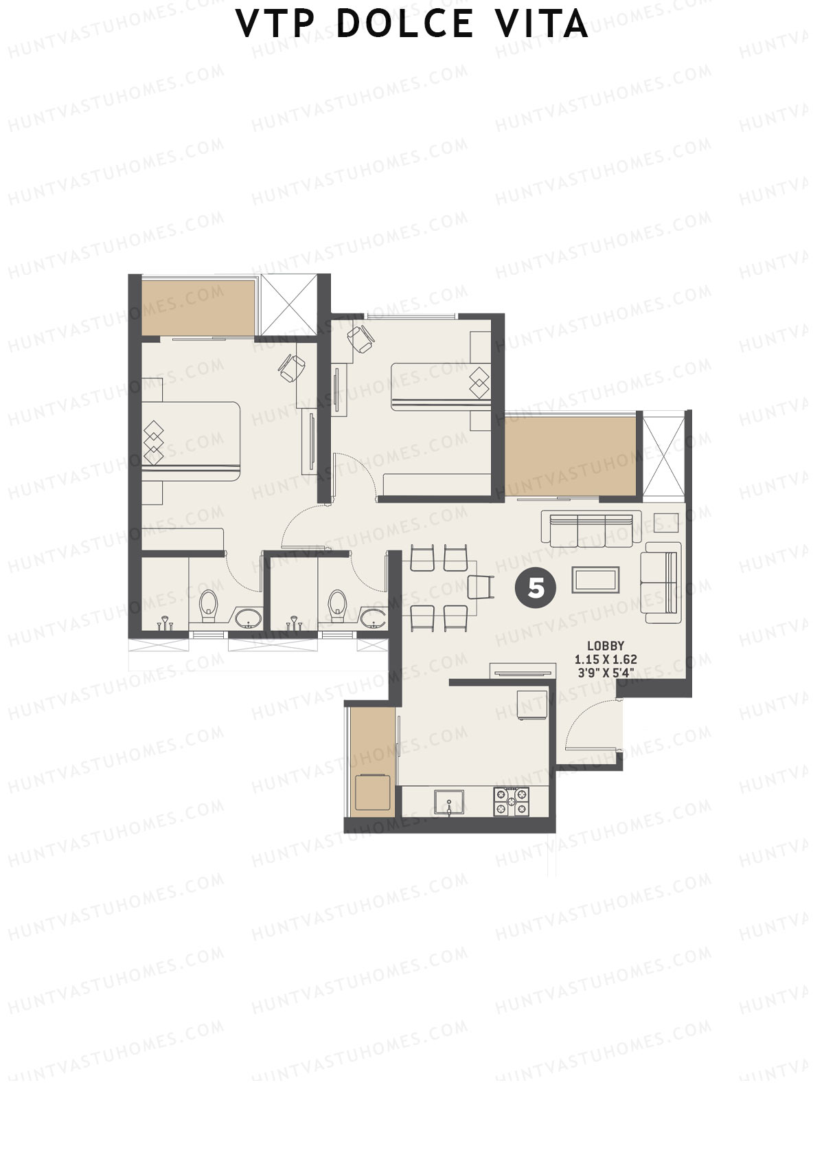 VTP Dolce Vita Tower 1 Unit 5 Floor Plan