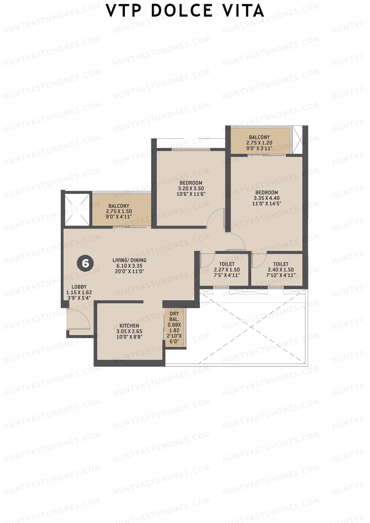 VTP Dolce Vita Tower 1 Unit 6 Floor Plan