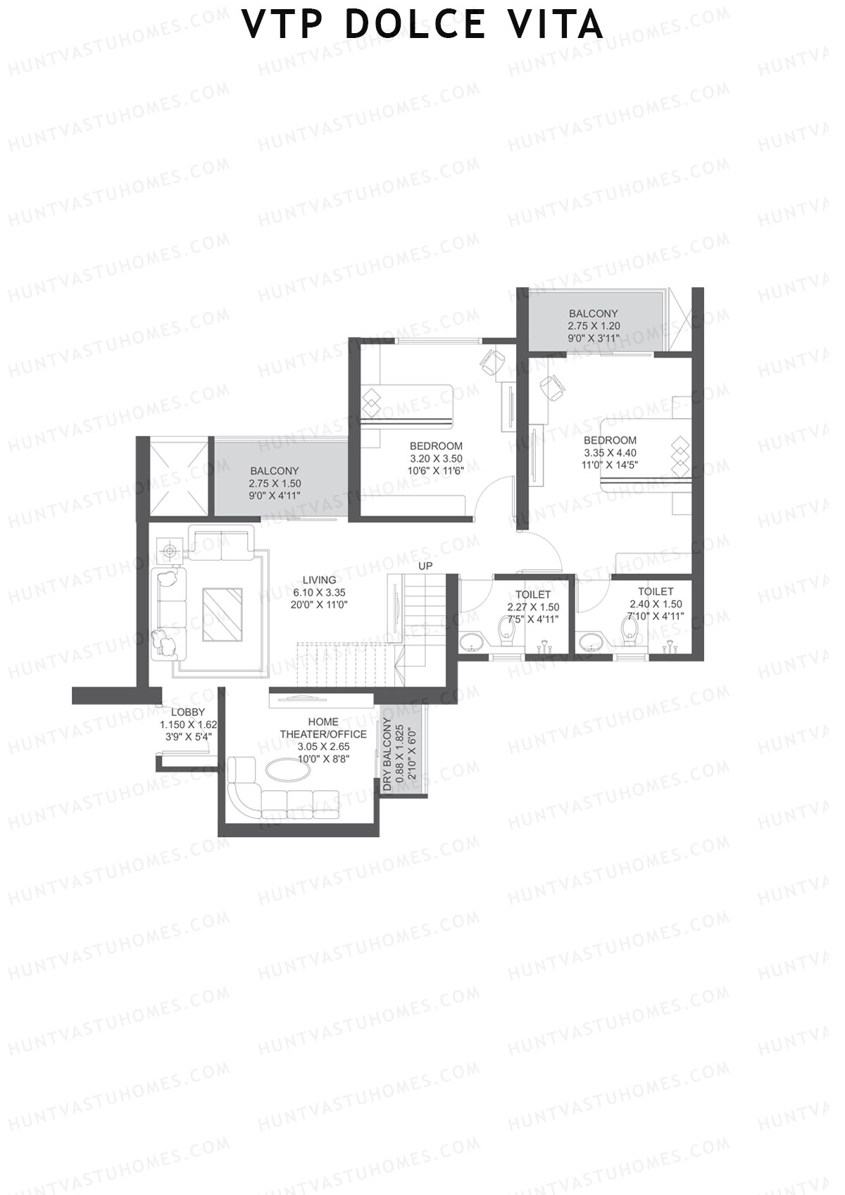 VTP Dolce Vita Tower 1 Unit 6 (Duplex) Floor Plan