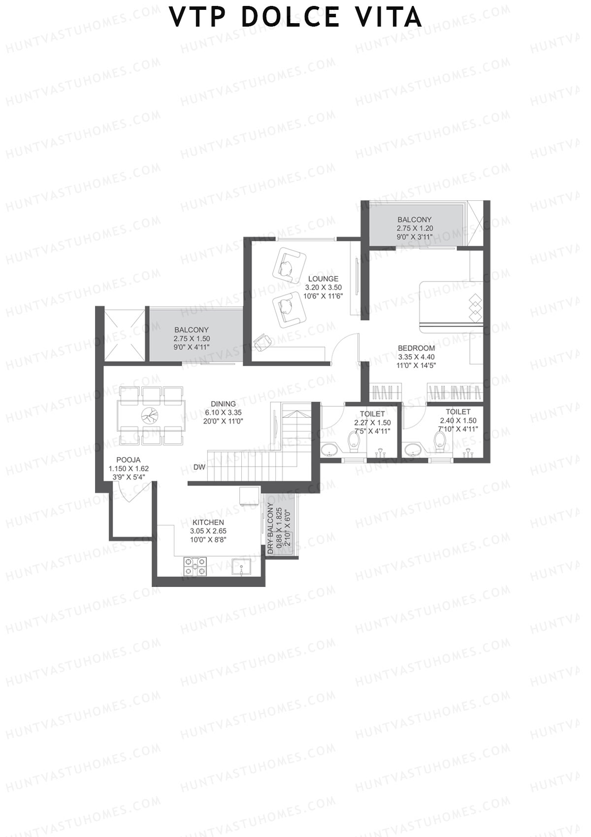VTP Dolce Vita Tower 1 Unit 6 (Duplex) Floor Plan