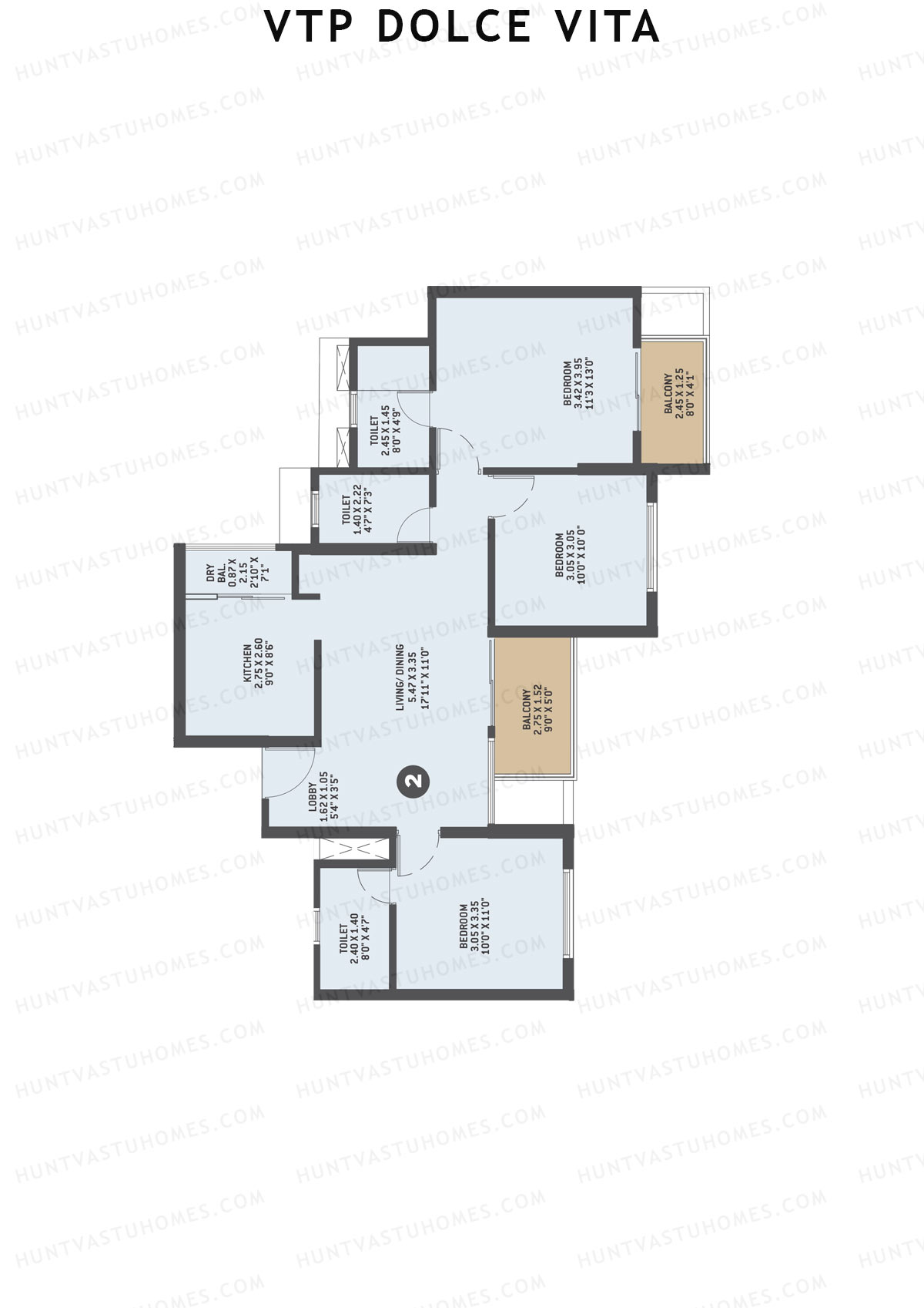 VTP Dolce Vita Tower 3 Unit 2 Floor Plan