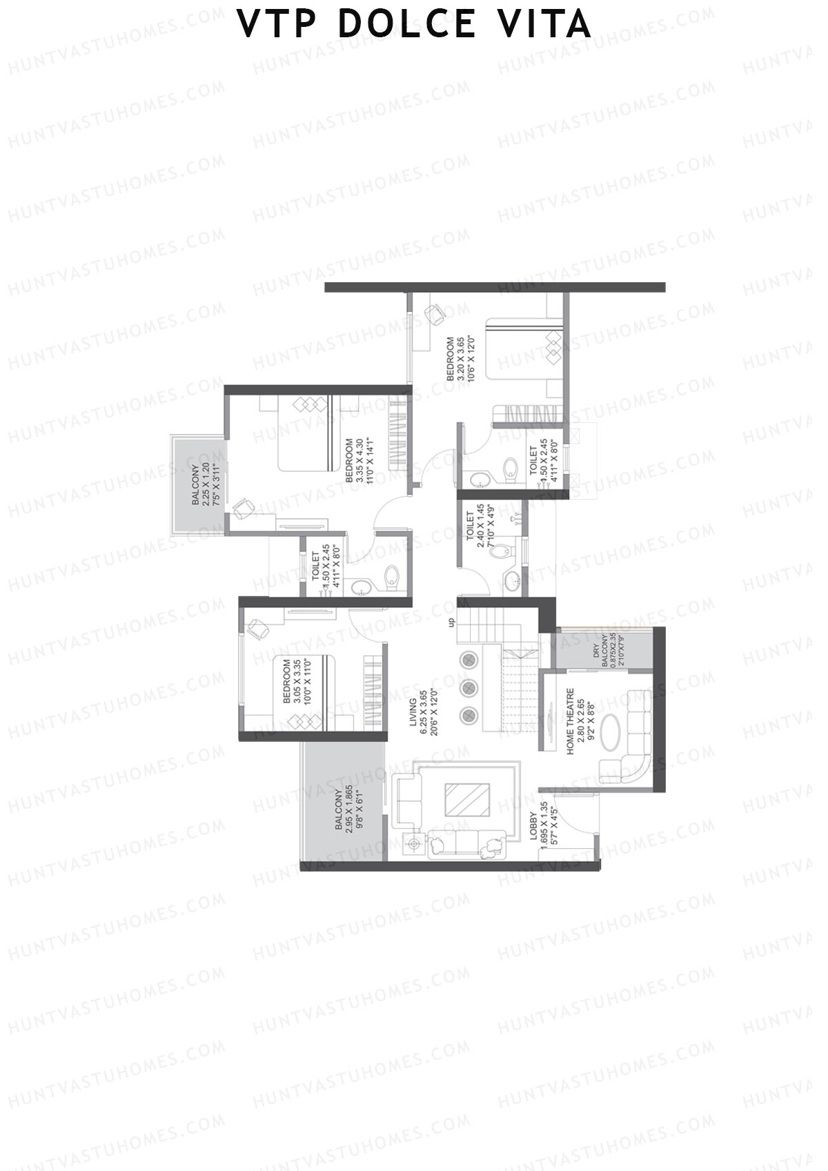 VTP Dolce Vita Tower 4 Unit 1 (Duplex) Floor Plan