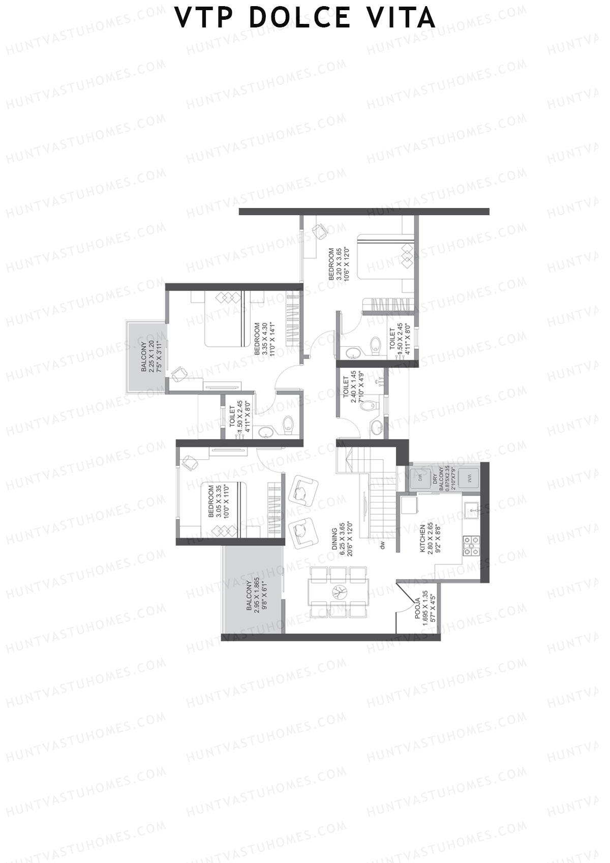 VTP Dolce Vita Tower 4 Unit 1 (Duplex) Floor Plan