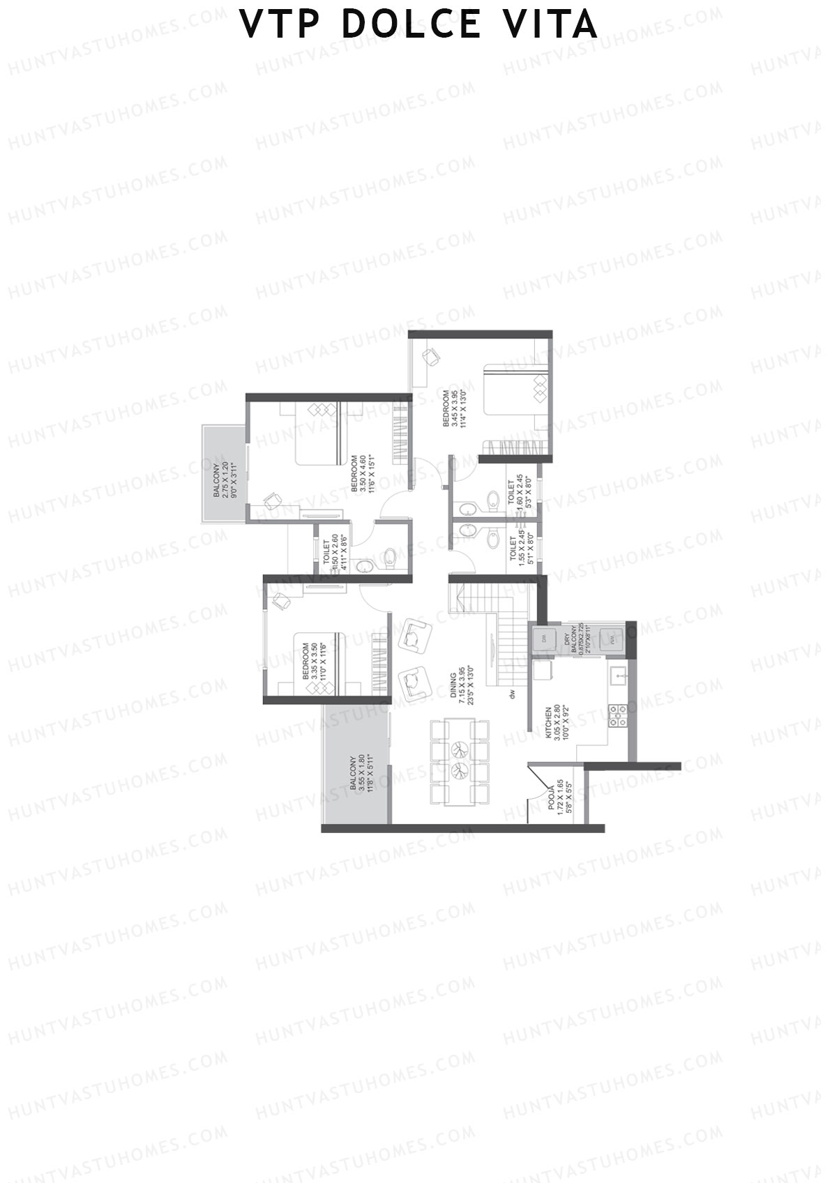 VTP Dolce Vita Tower 4 Unit 2 (Duplex) Floor Plan